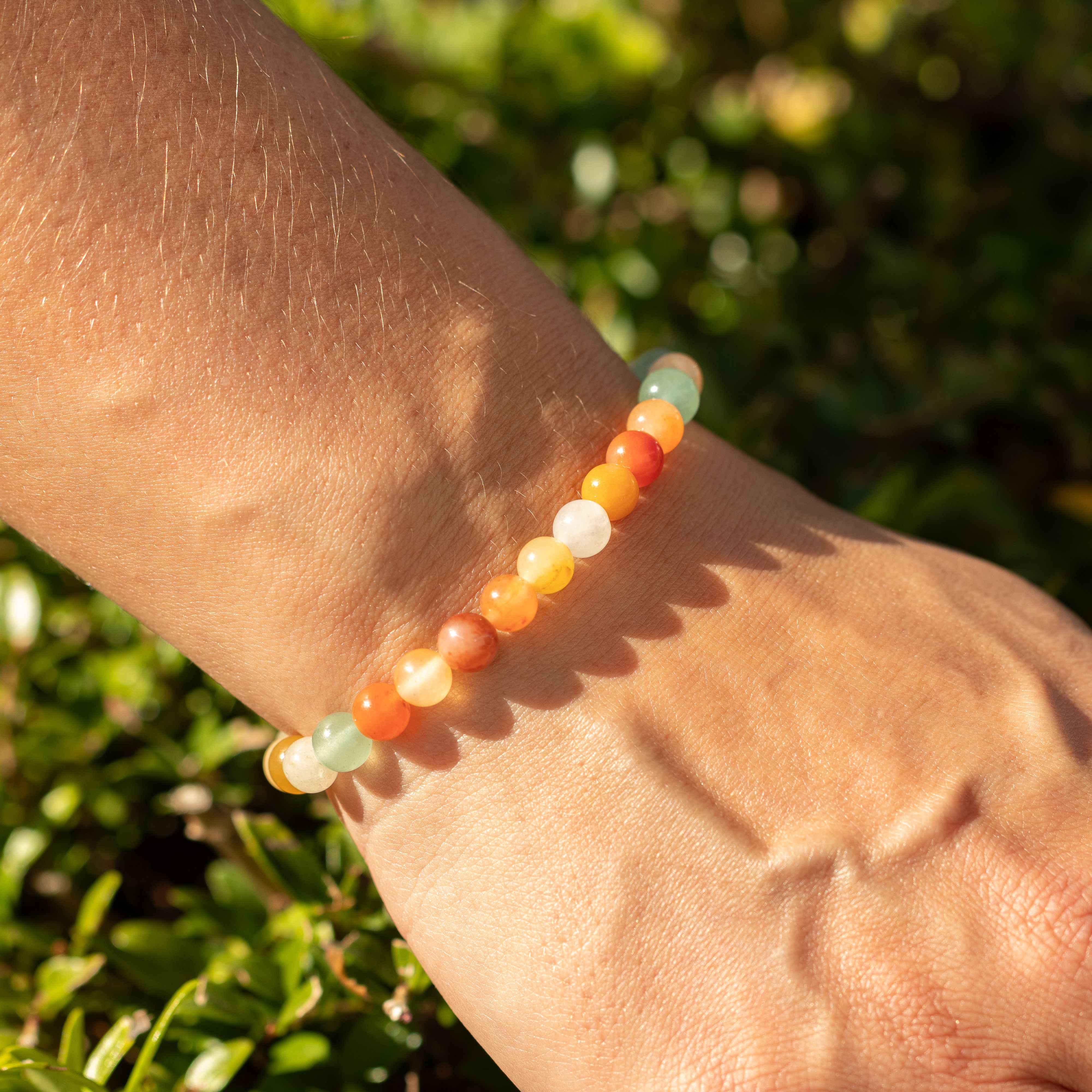 Petite Power Bracelet (17cmx6mm) - Rainbow Agate