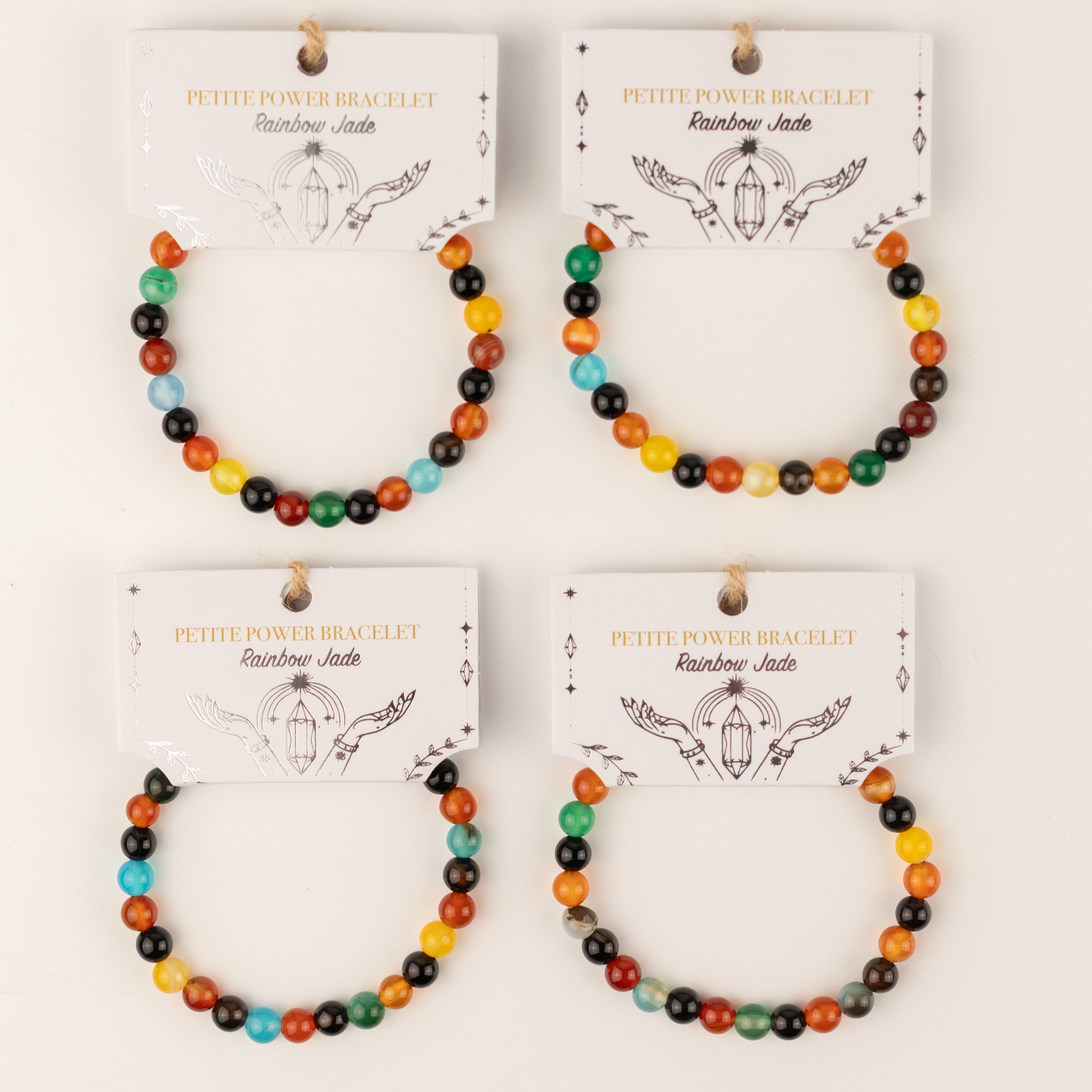 Petite Power Bracelet (17cmx6mm) - Rainbow Jade