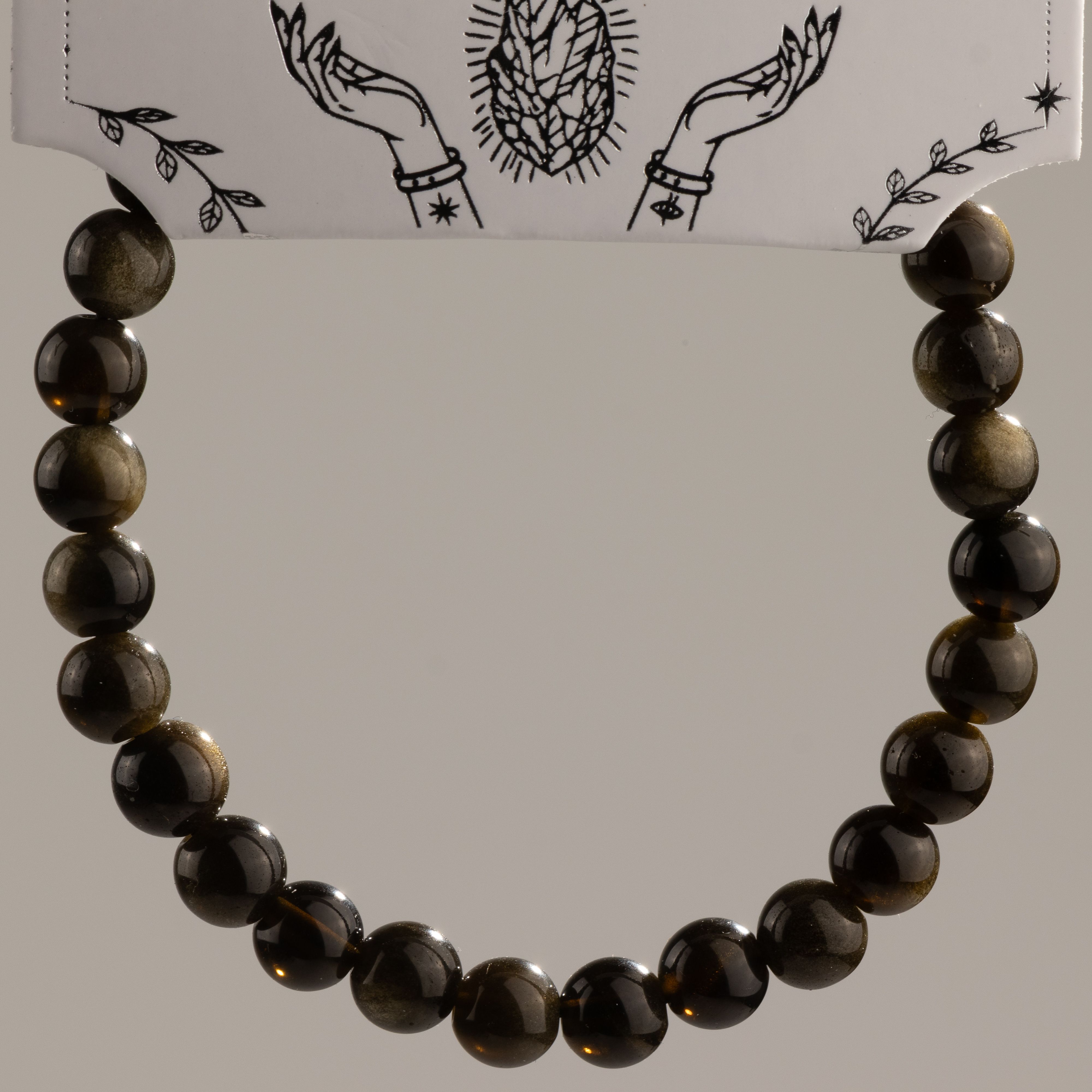 Petite Power Bracelet (17cmx6mm) - Gold Obsidian