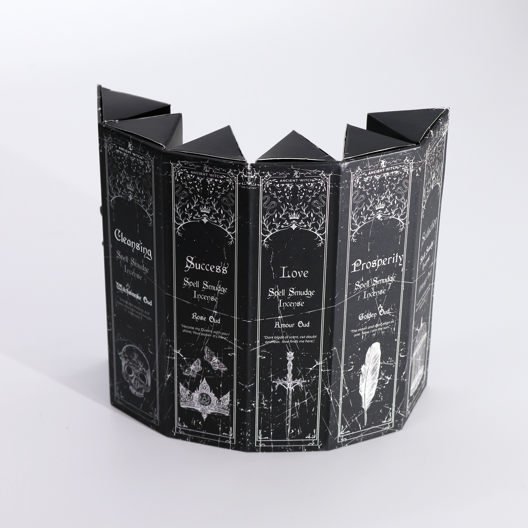 Pyramid Shape Display Incense - Set of 5 Ancient Witch Scents & Spells