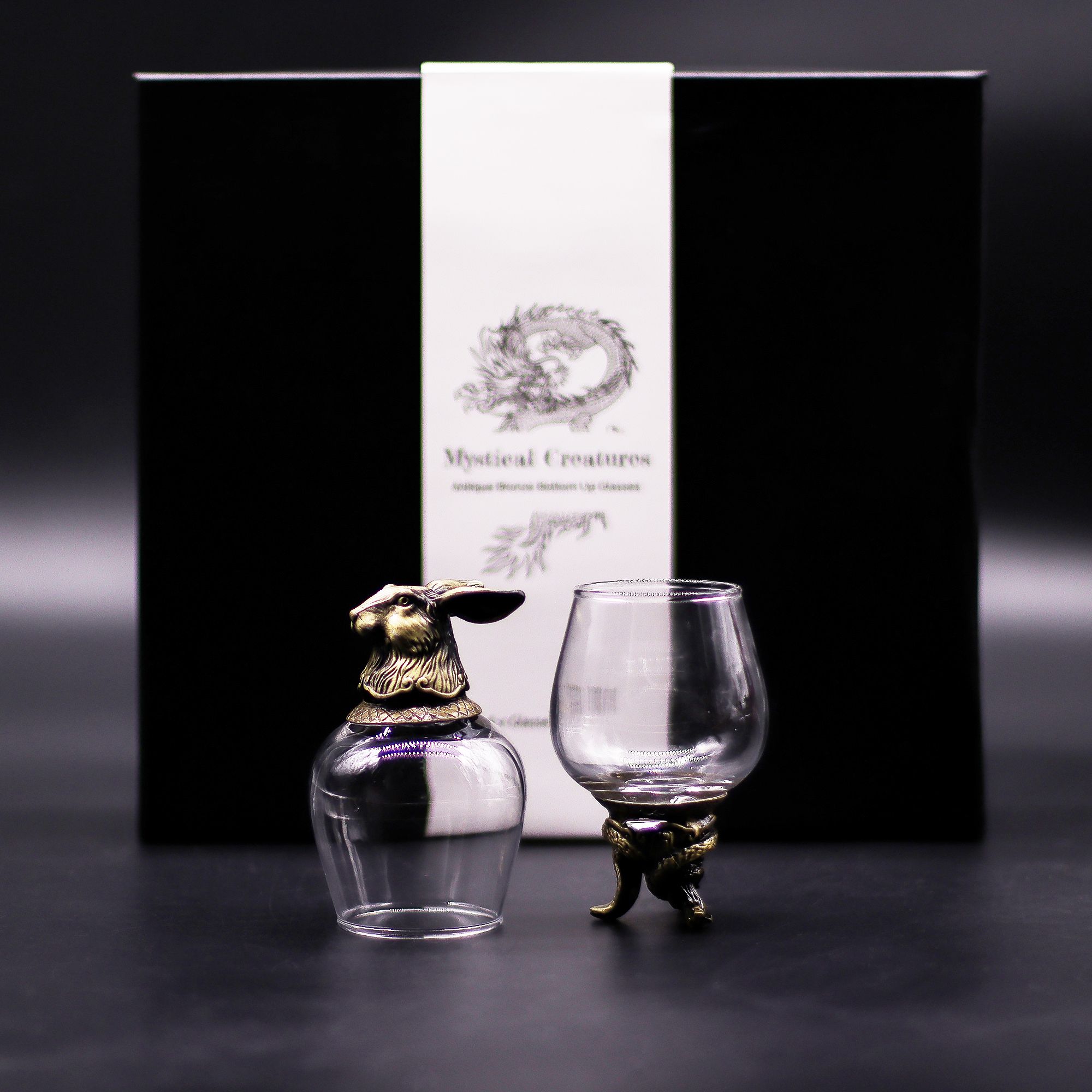 Gift Set of 6 Glasses (100ml) - Mystical Creatures - Antique Bronze