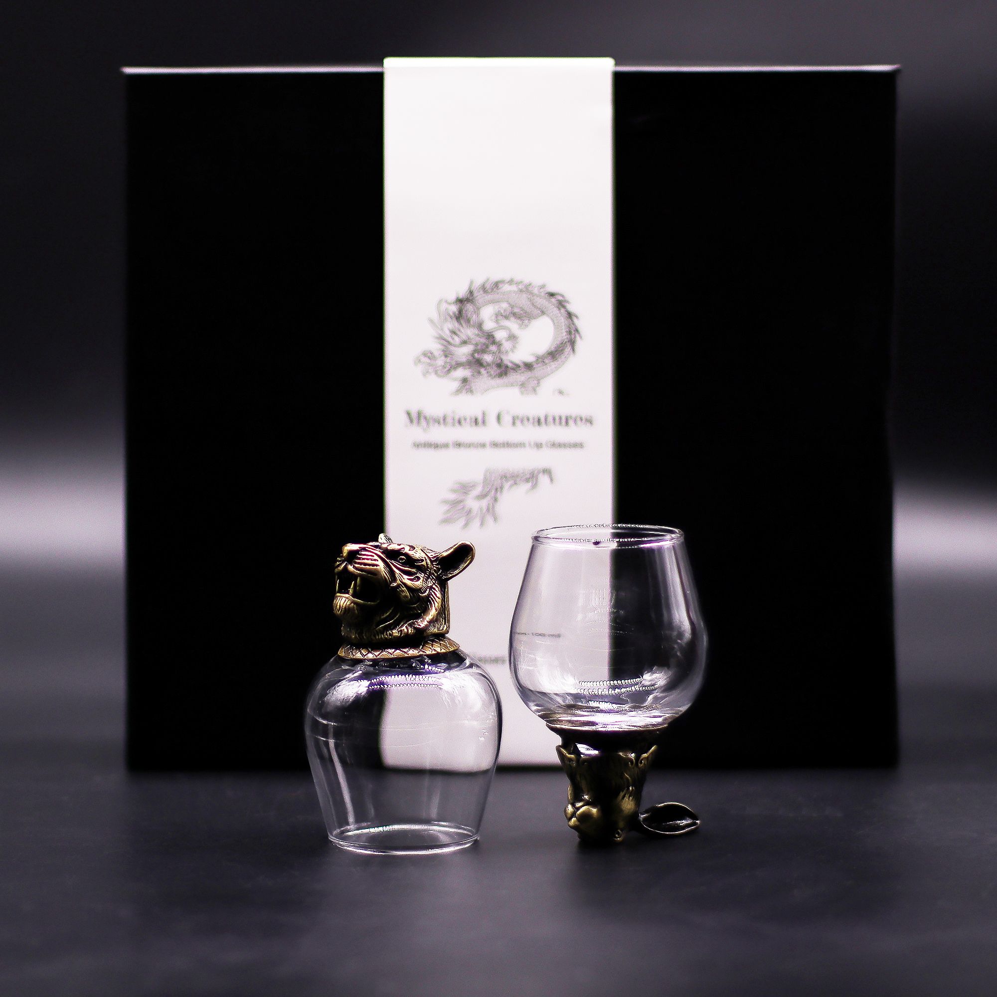 Gift Set of 6 Glasses (100ml) - Mystical Creatures - Antique Bronze