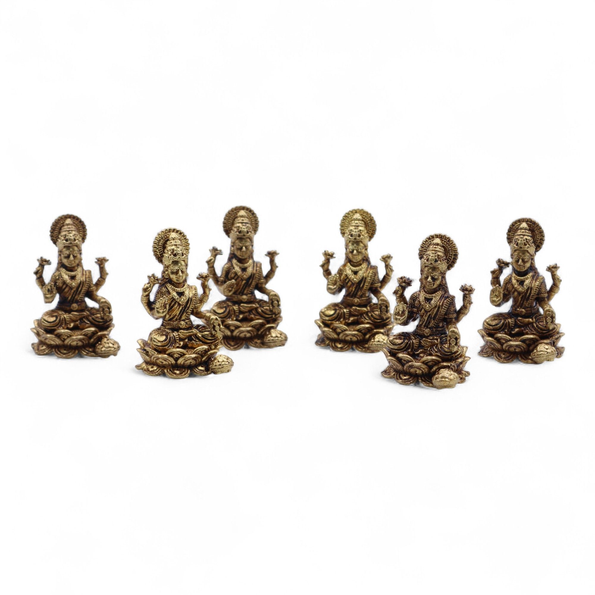 Brass Miniature Gods - Laxmi (22gms)  - 37mm