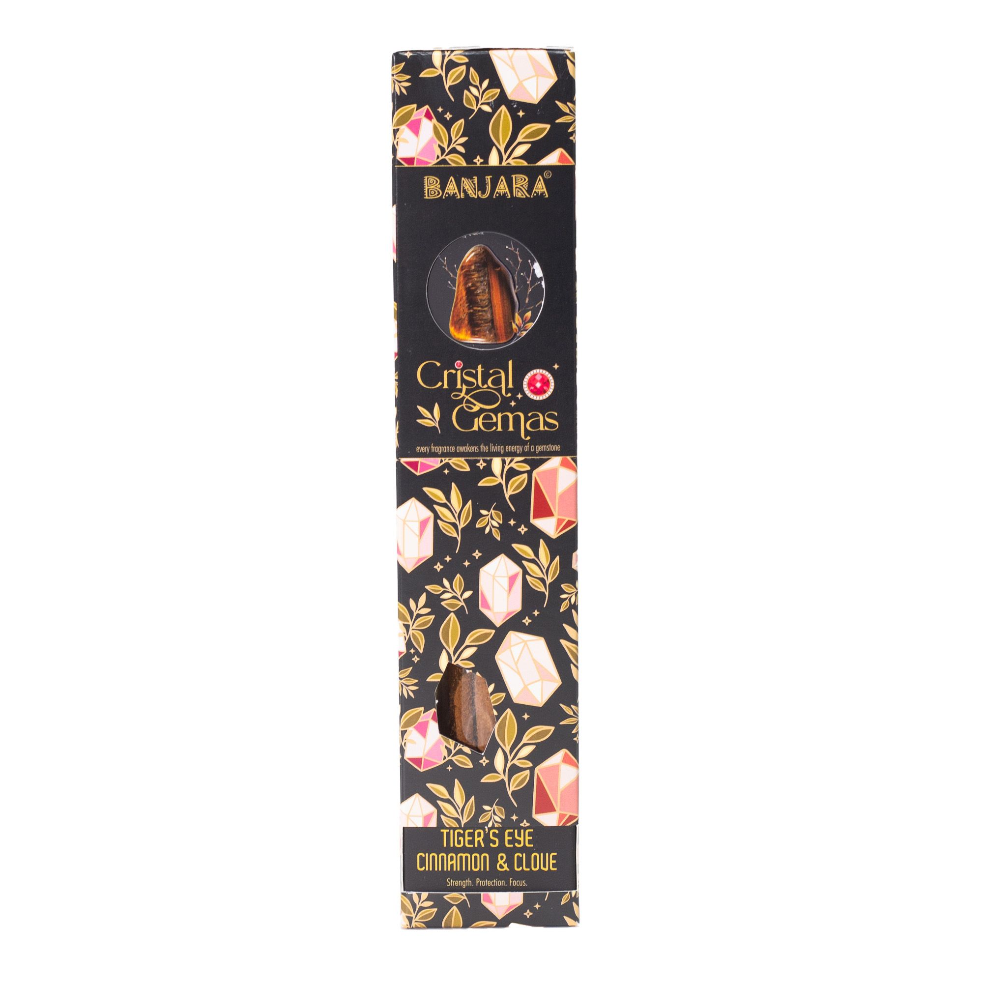 Banjara Cristal Gemas Incense Sticks - Tiger's Eye Cinnamon & Clove