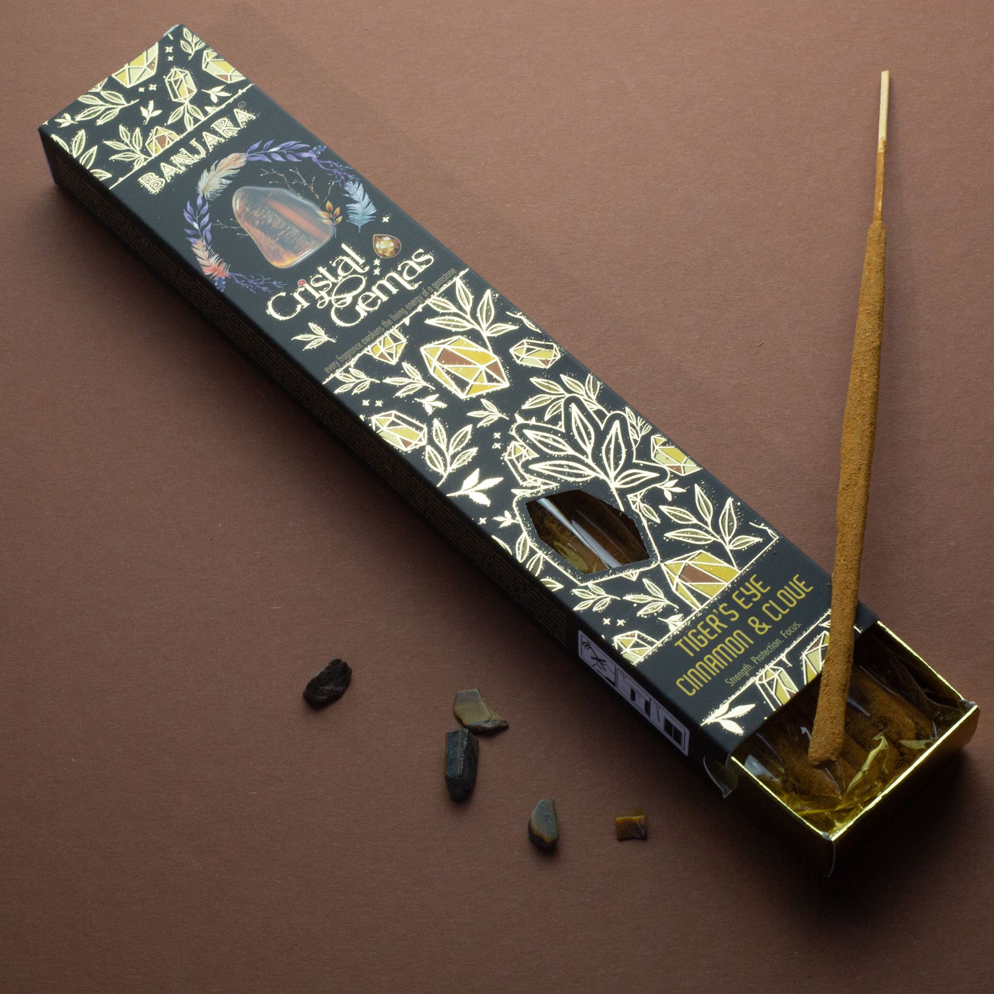 Banjara Cristal Gemas Incense Sticks - Tiger's Eye Cinnamon & Clove