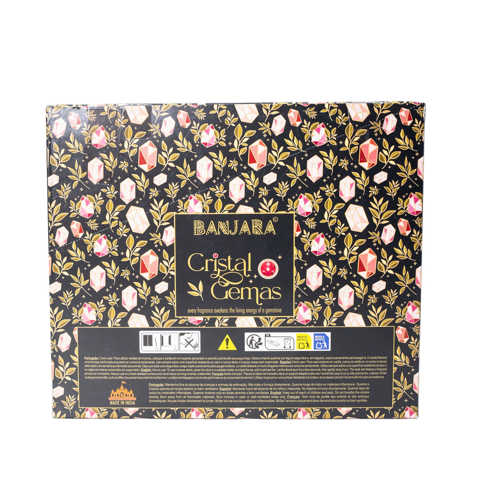 Banjara Cristal Gemas Incense Sticks - Green Aventurine Palo Santo