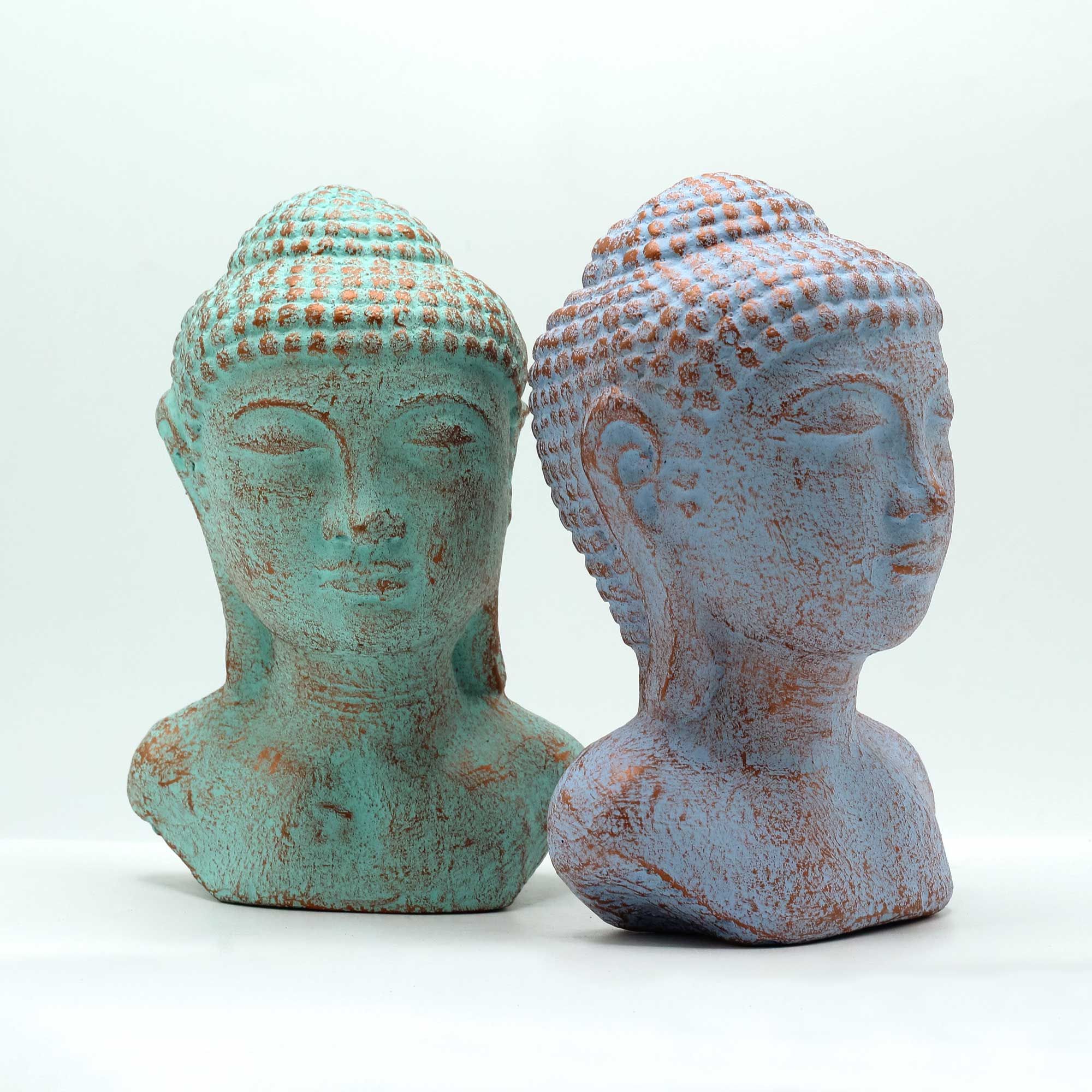 Tranquility Buddha Head  - Green Copper