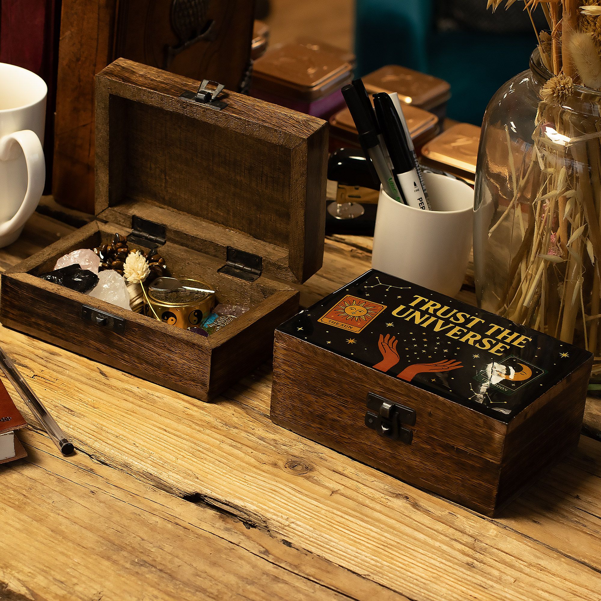 Medium Enamelled Box  - Trust the Universe