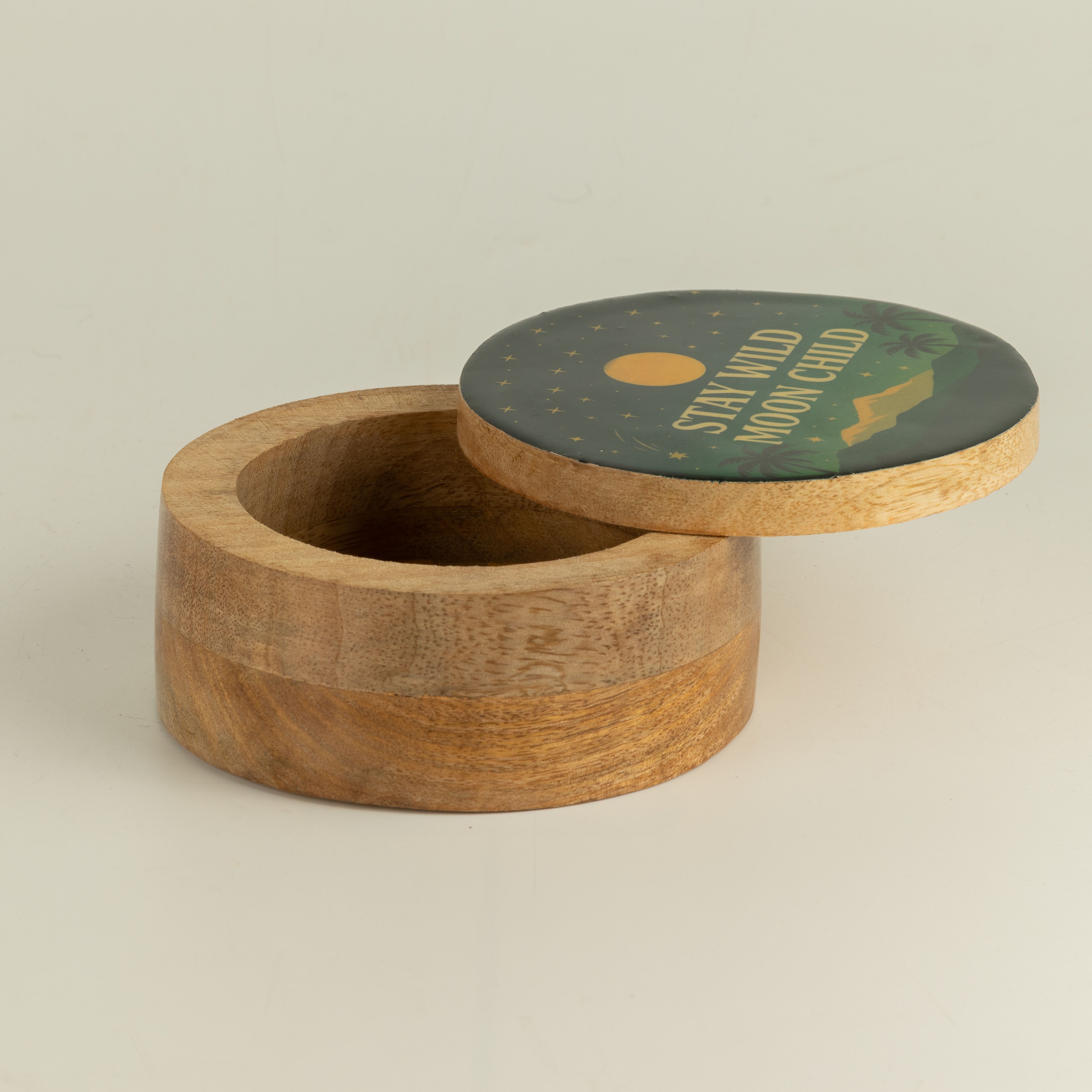 Round Enamelled Box  - Stay Wild Moon Child