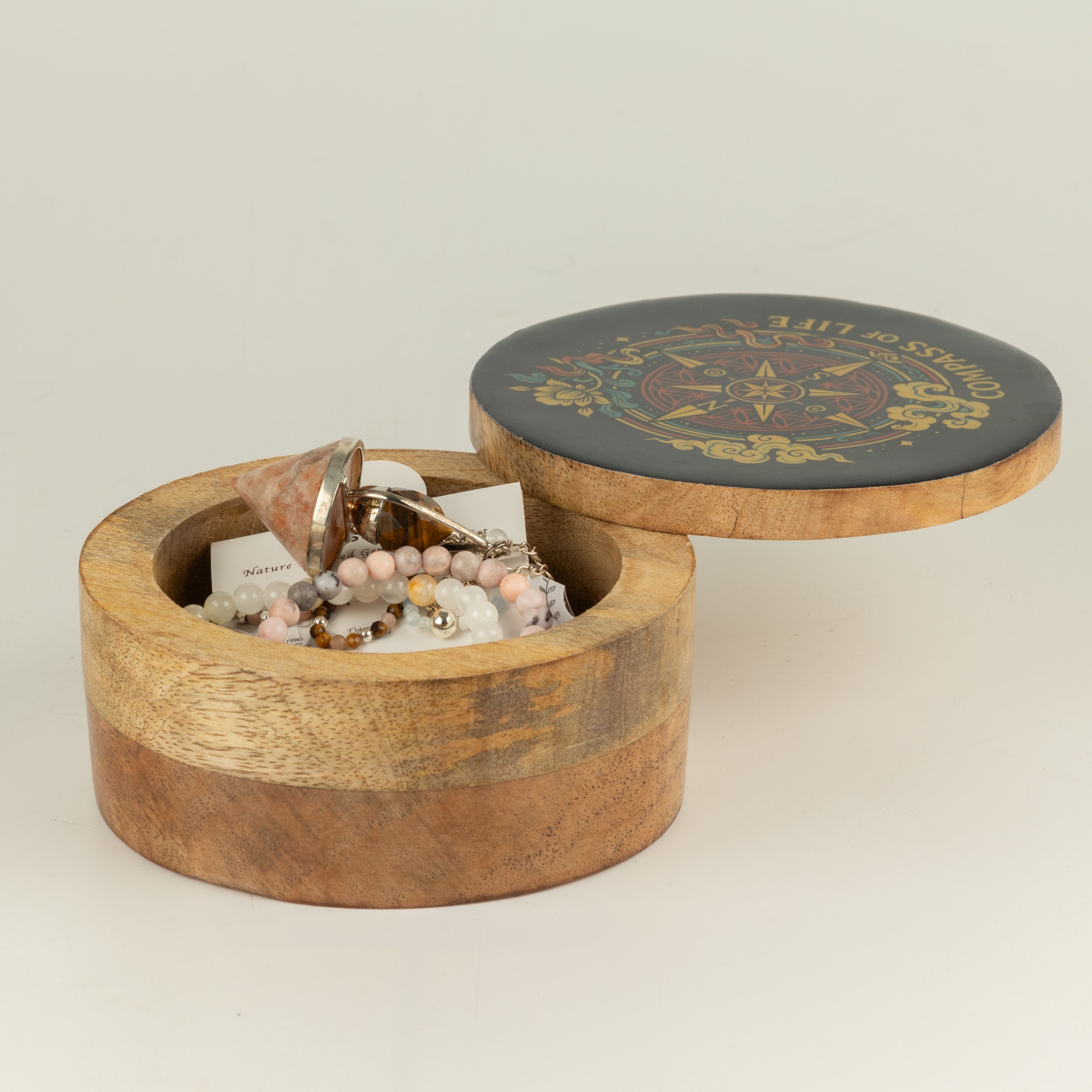 Round Enamelled Box  - Compass of Life
