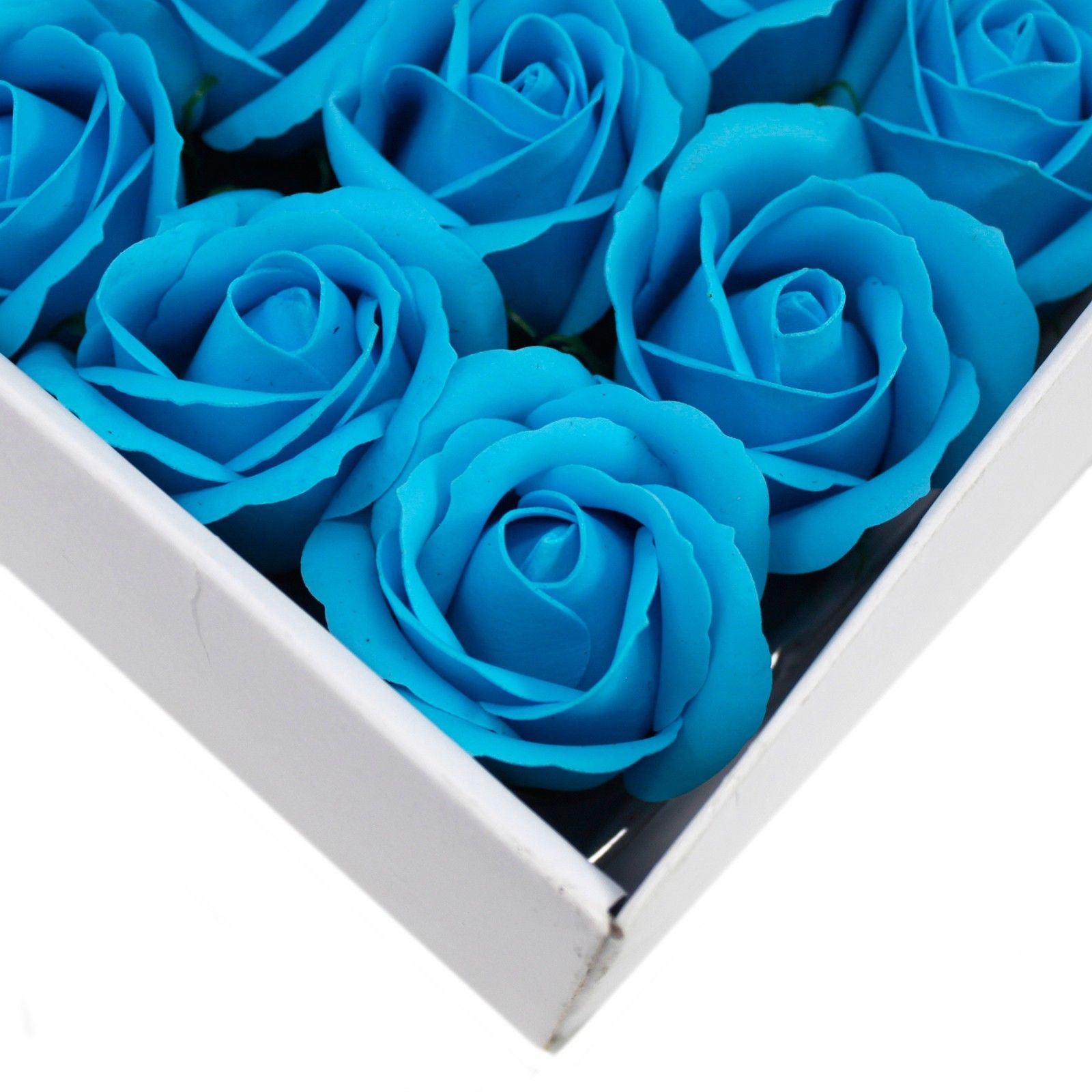 Craft Soap Flowers - Med Rose - Sky Blue