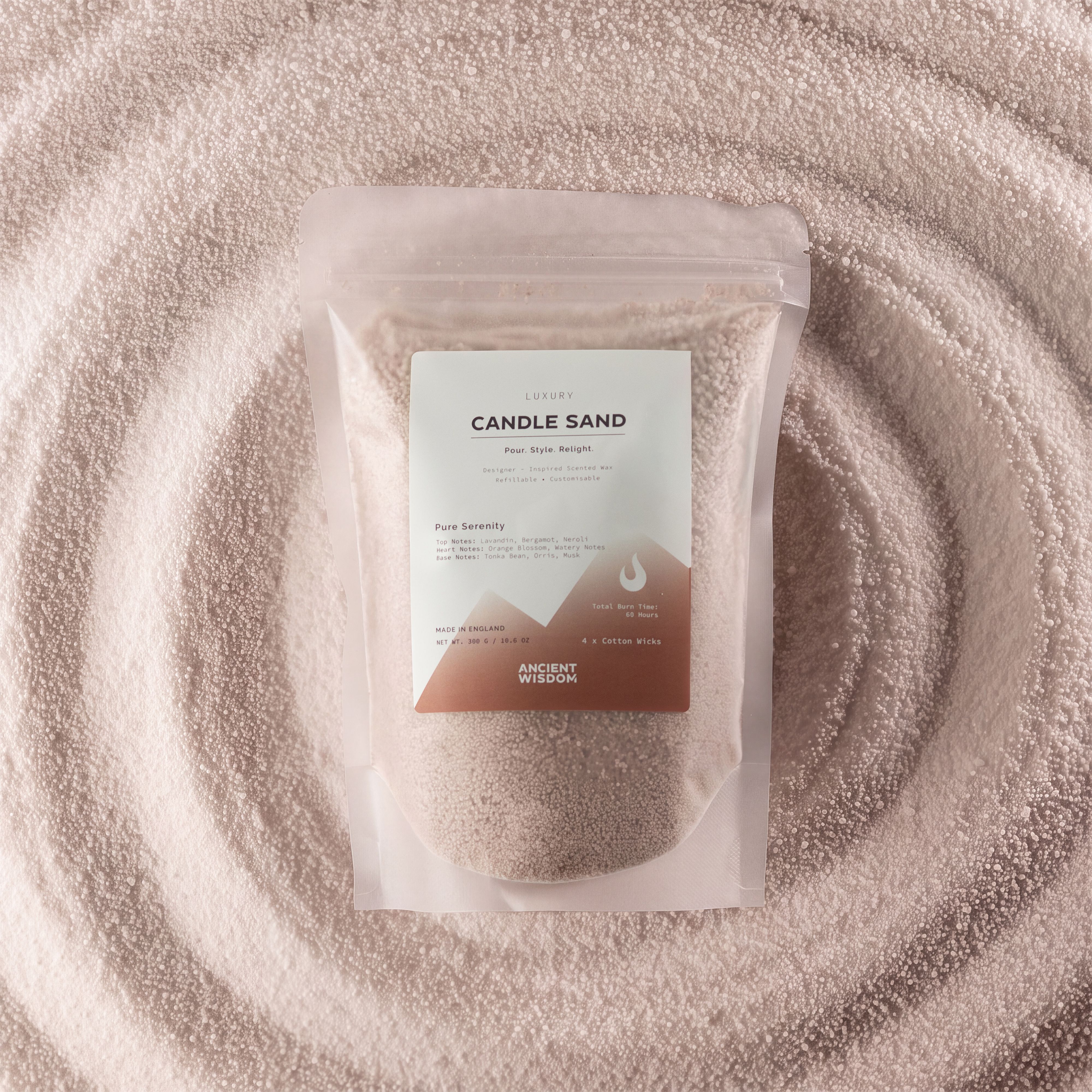 Fragranced Candle Sand - Latte Beige - Pure Serenity - 300g