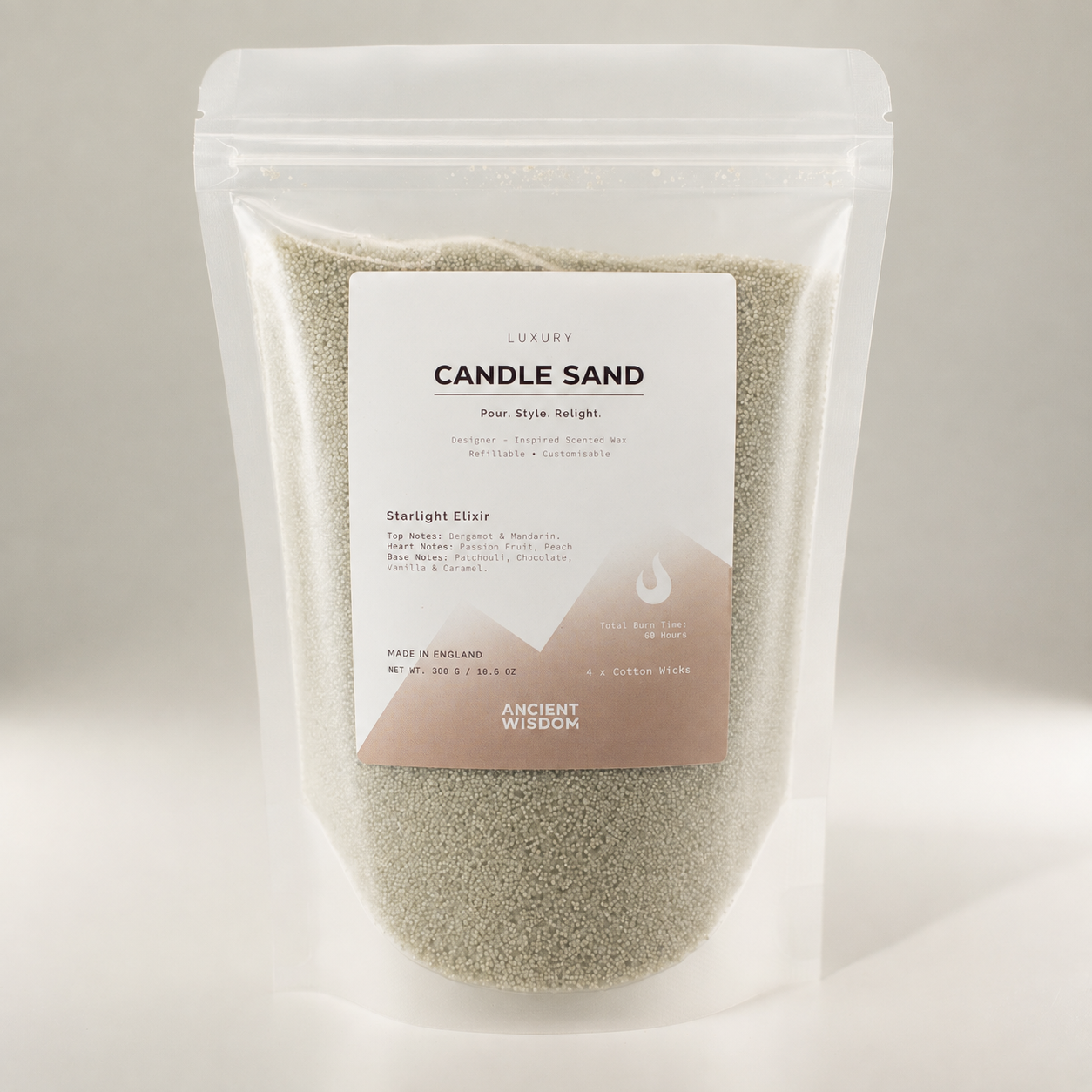 Fragranced Candle Sand - White - Starlight Elixir - 300g