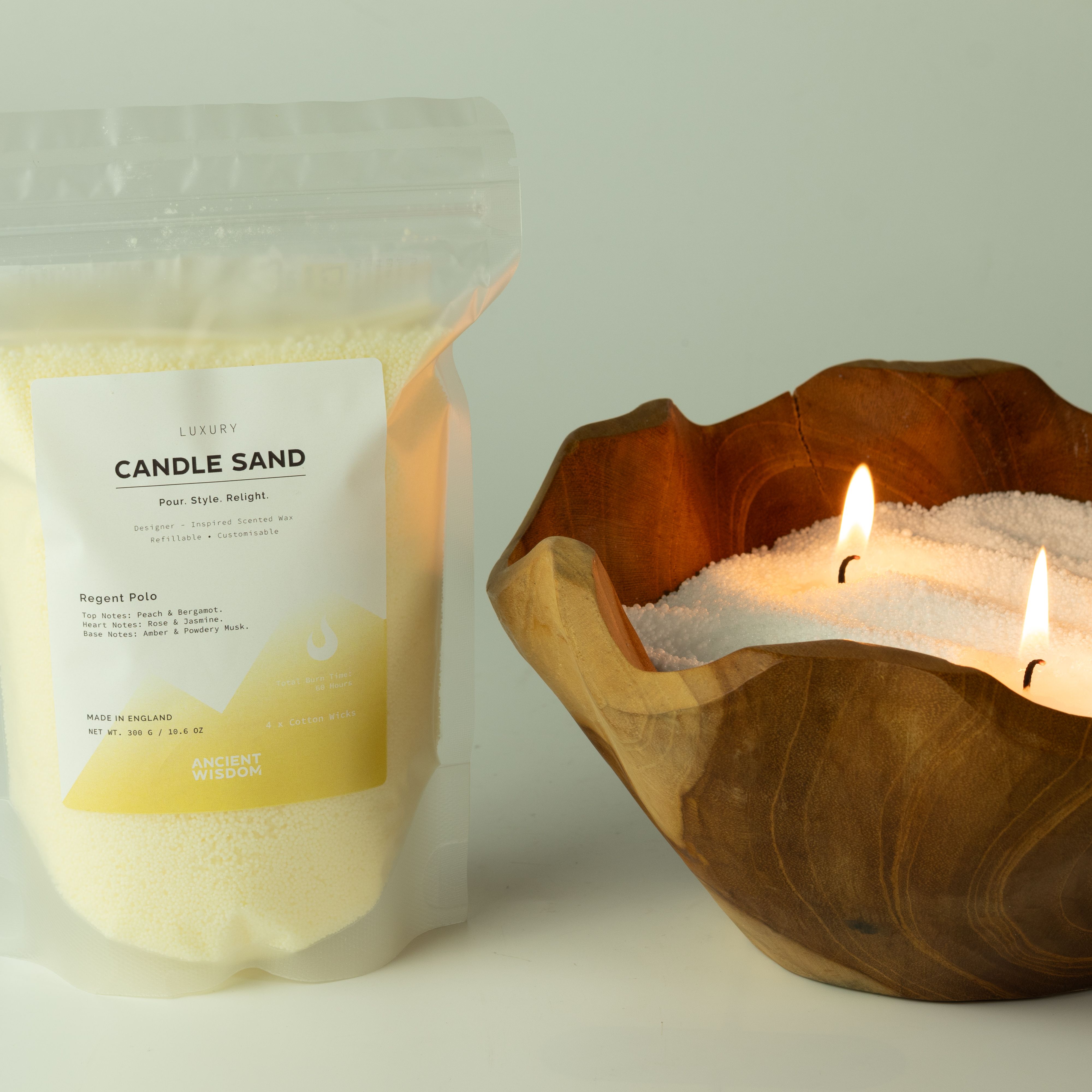 Fragranced Candle Sand - Taupe Orange - Cobalt - 300g