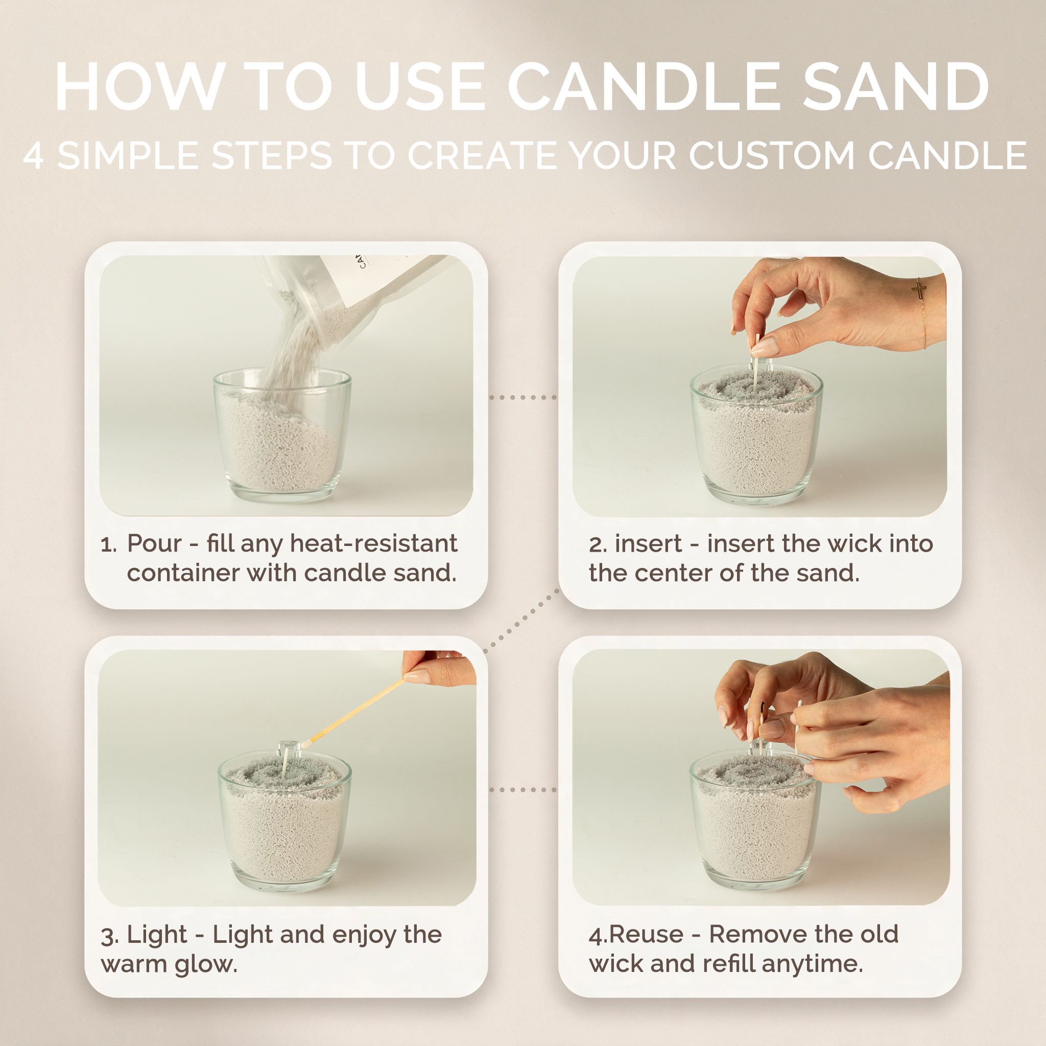 Fragranced Candle Sand - Taupe Orange - Cobalt - 300g