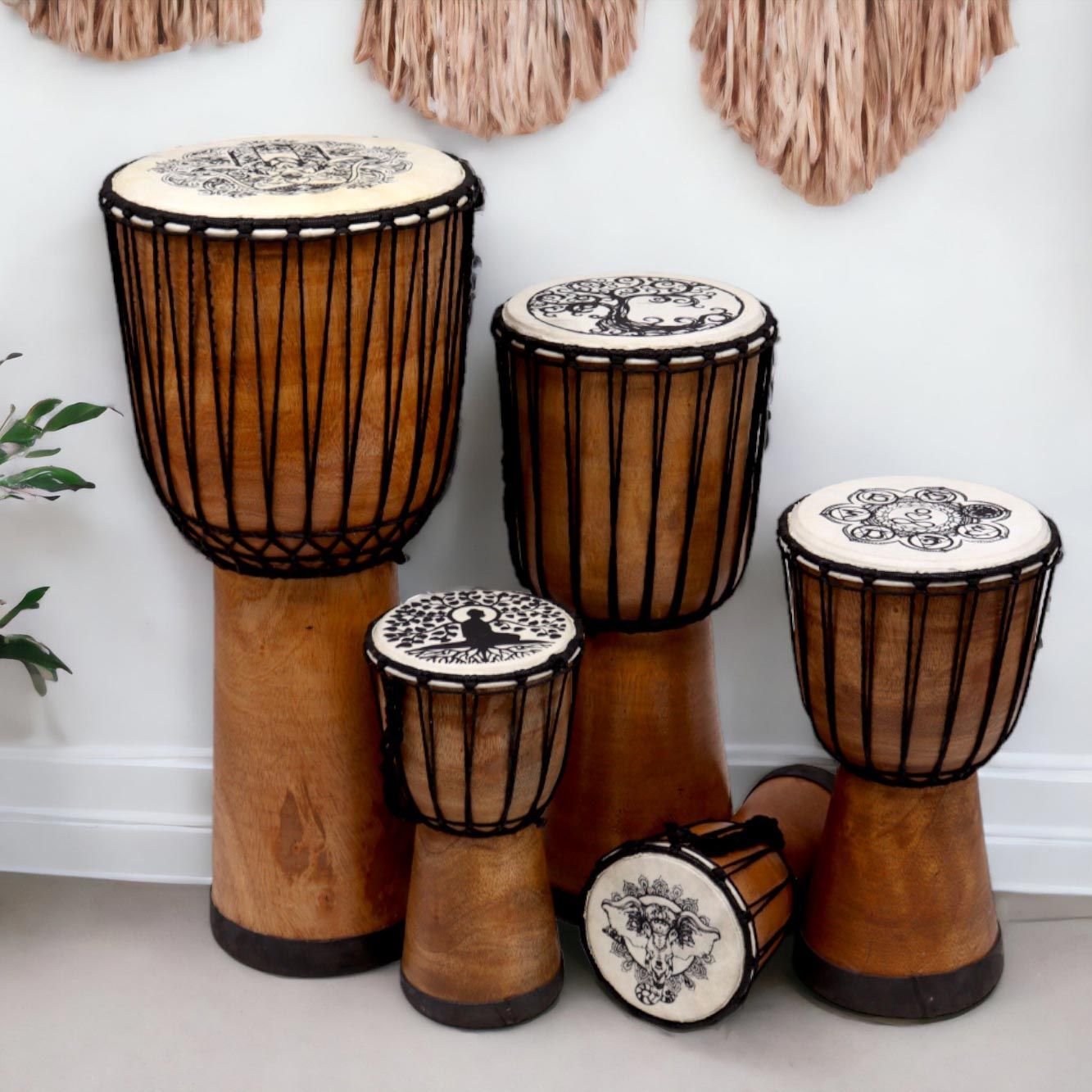 Hamsa Wide Top Djembe Drum - 22cm