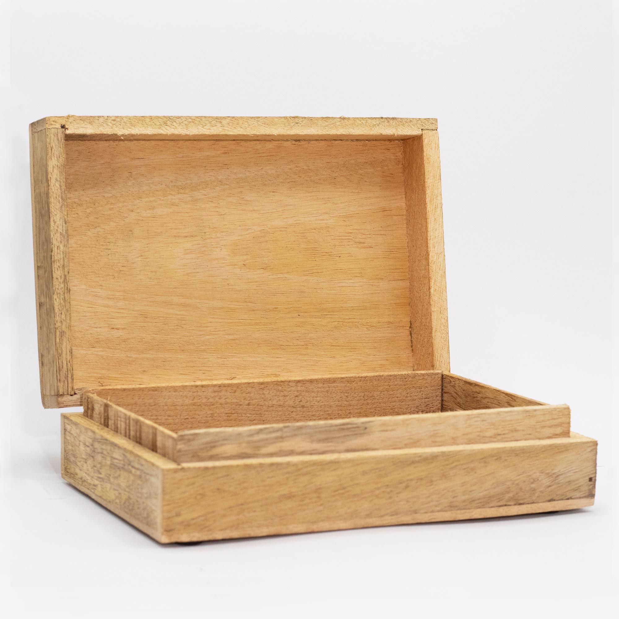 Big Rectangle Box 21.5x14x6.3cm - Hamsa Whitewash