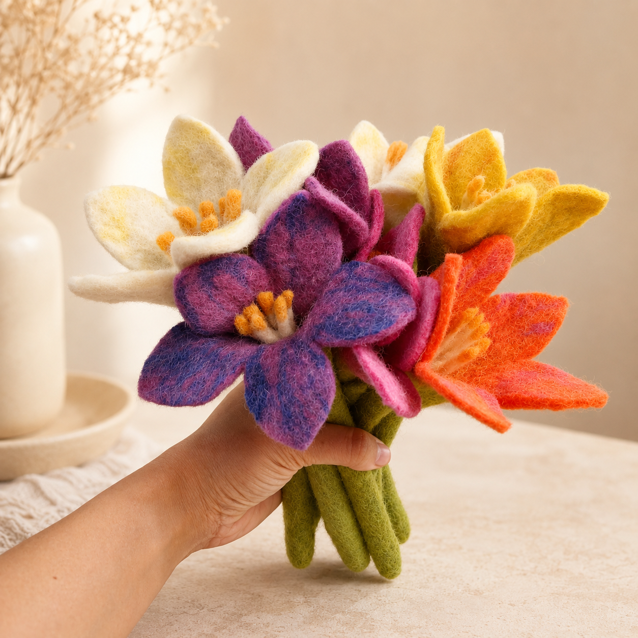 Felt Flowers - Lily (10 assorted colours)