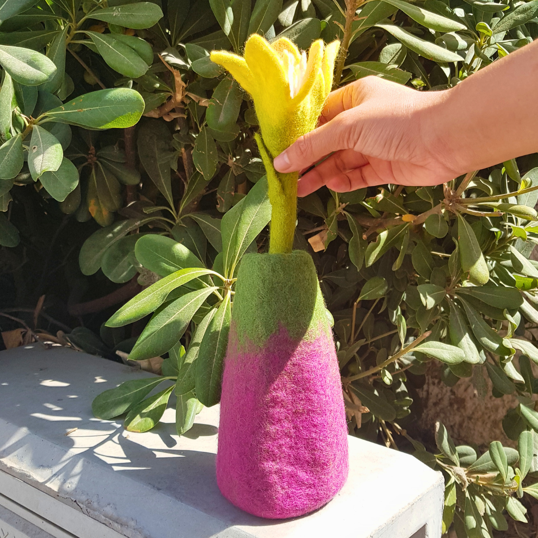 Felt Flower Vases – Set of 3 Assorted Designs