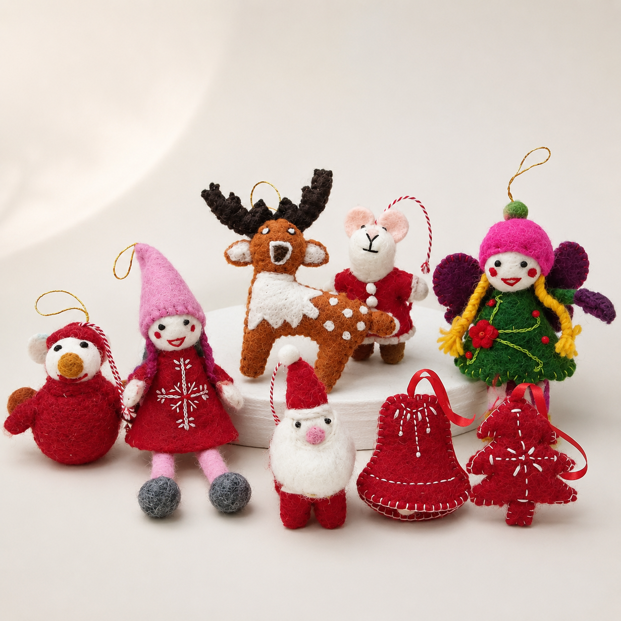 Felt Handbag Charms - Mixed Selection (Cute Christmas Charms)