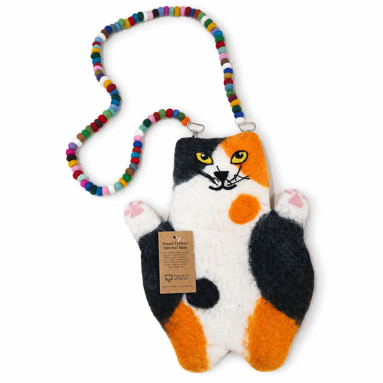 Whitney the Flat Cat Felted Bag