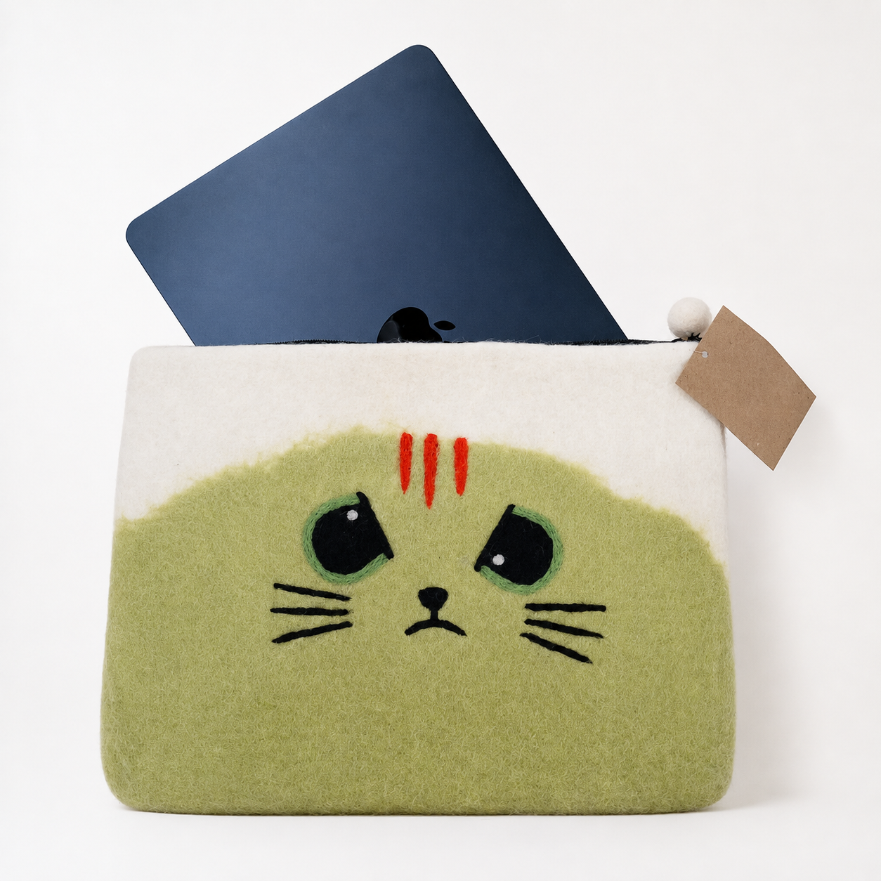 Felt Laptop Pouch (up to 14")  - Grumpy Cat
