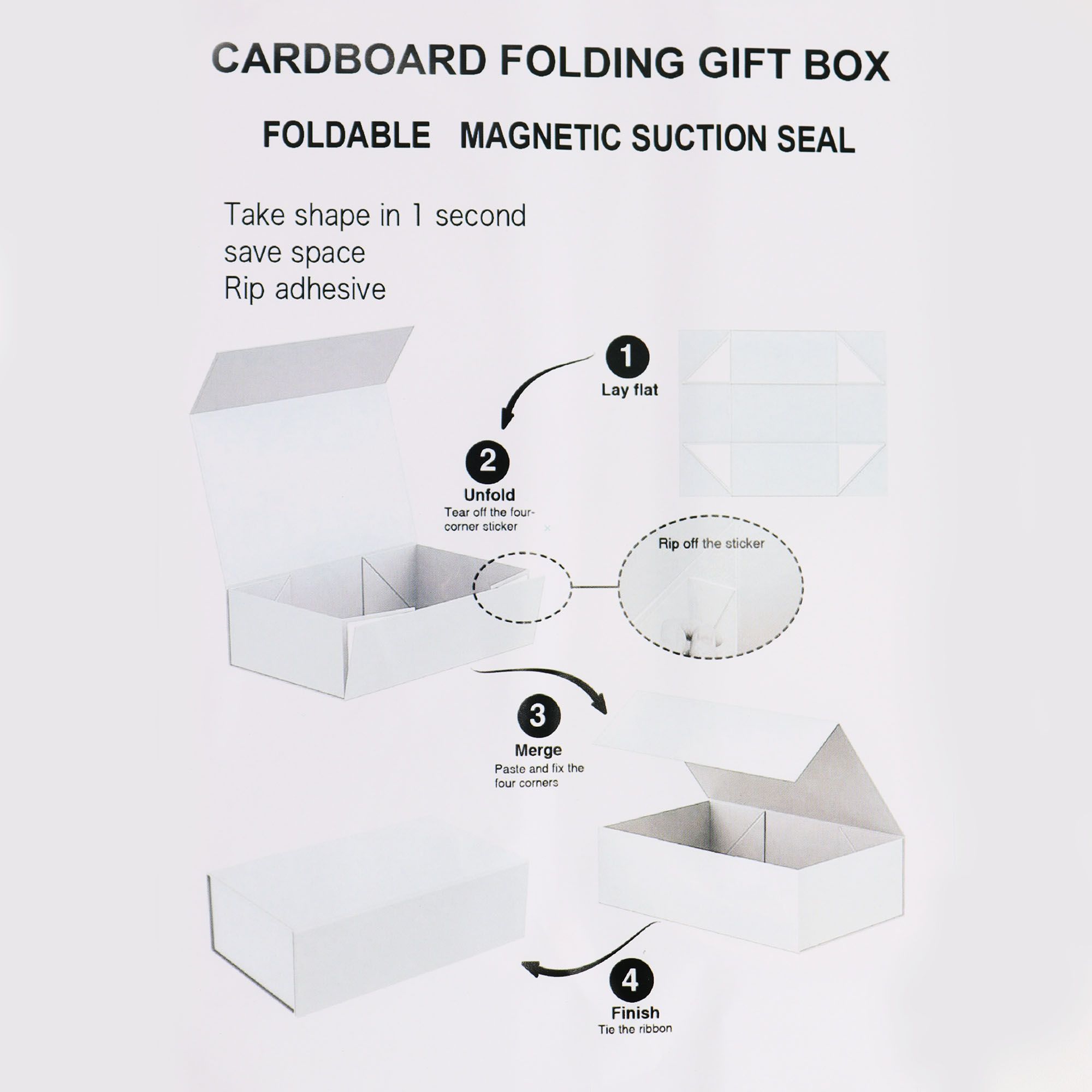 Flat Pack Gift Box - Large  (28.2x20.2x9.2cm) - Baby Blue