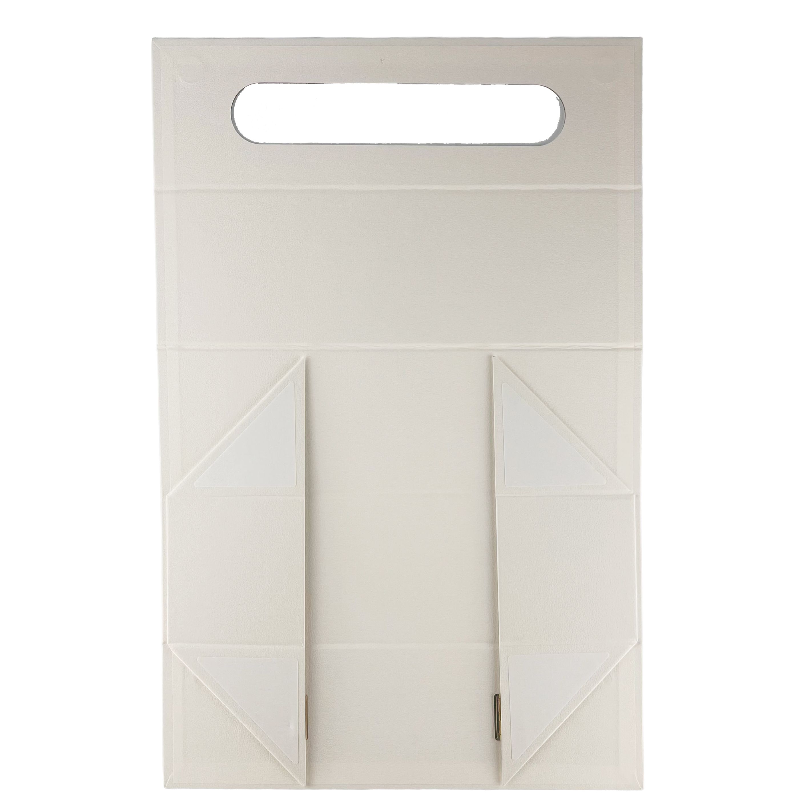 Flat Pack Gift Box - Wine Box Shape  (33.5x10x10.5cm) - White