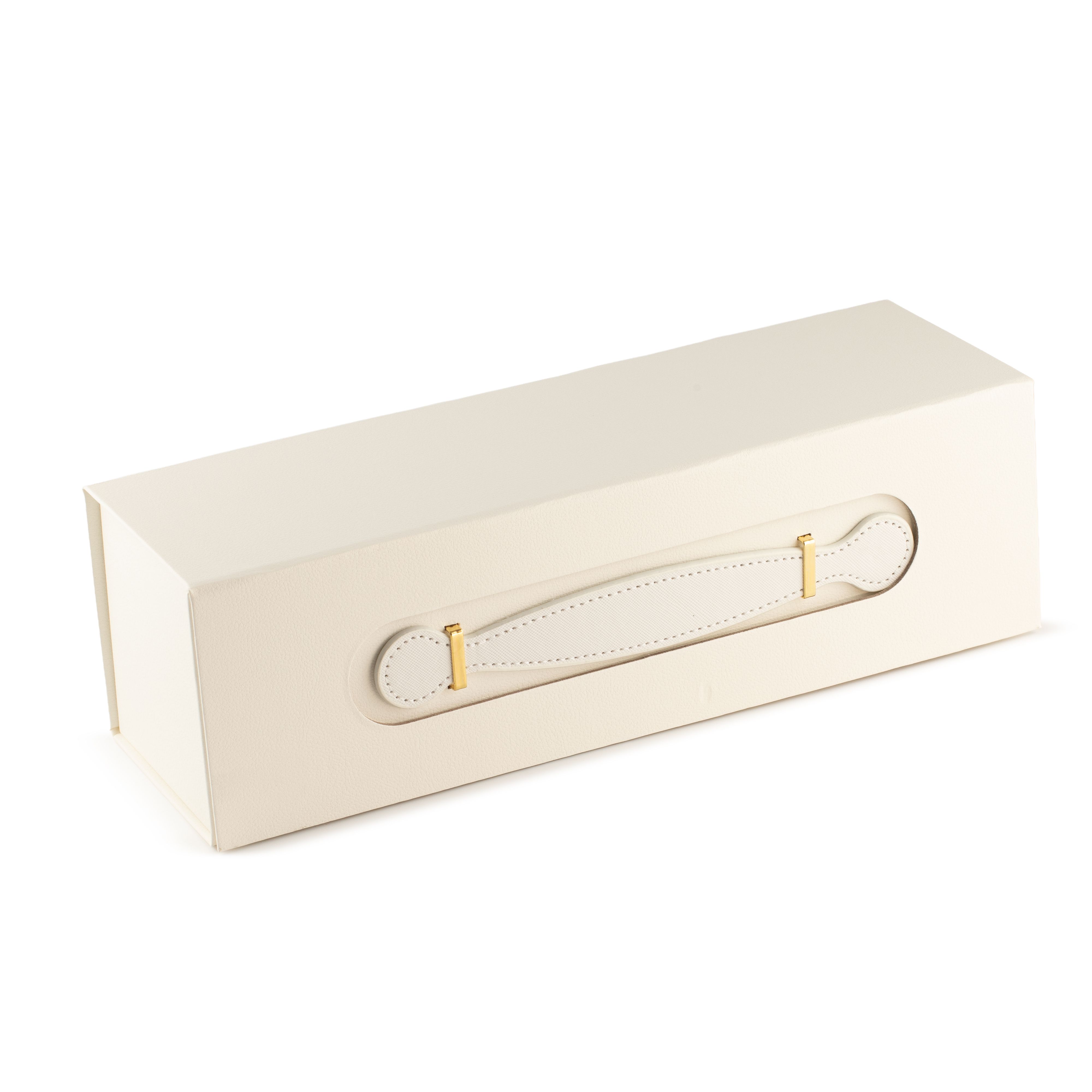 Flat Pack Gift Box - Wine Box Shape  (33.5x10x10.5cm) - White