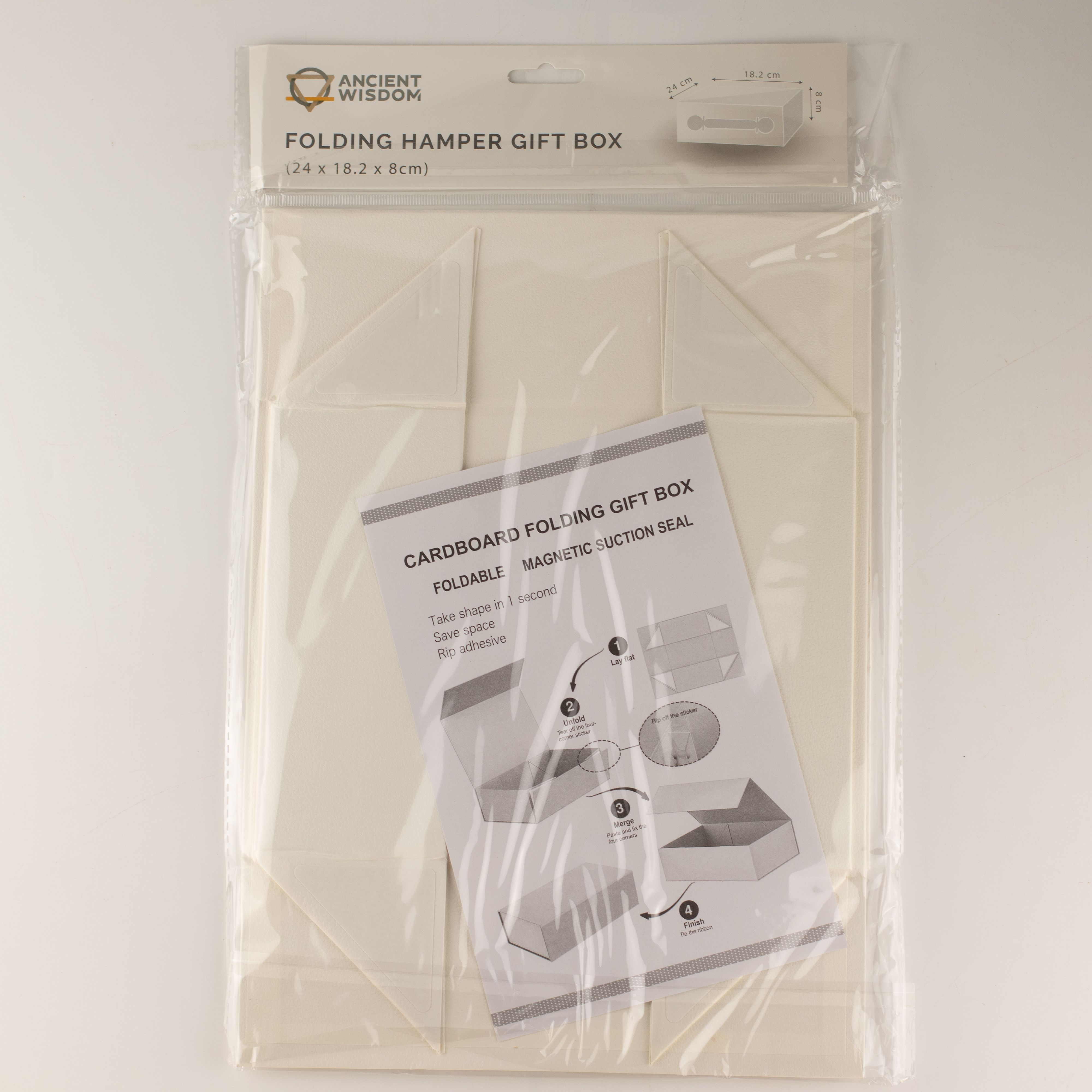 Flat Pack Gift Box - Med Hamper  (24x18.2x8cm) - White