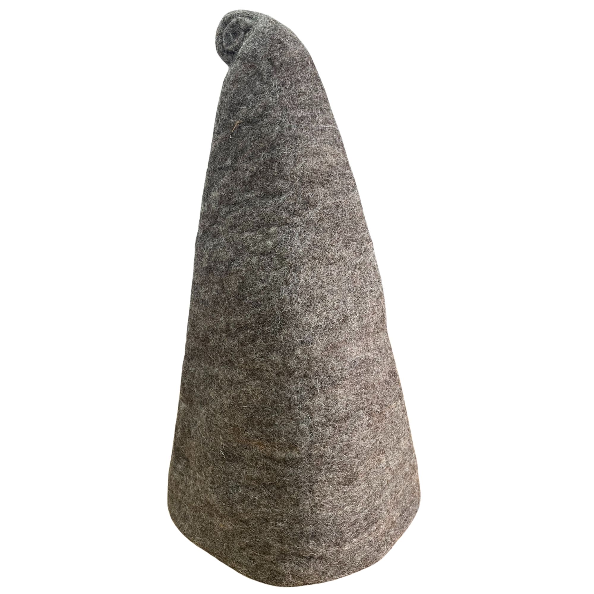 Felted Sauna Wizard Hat - Natural Brown