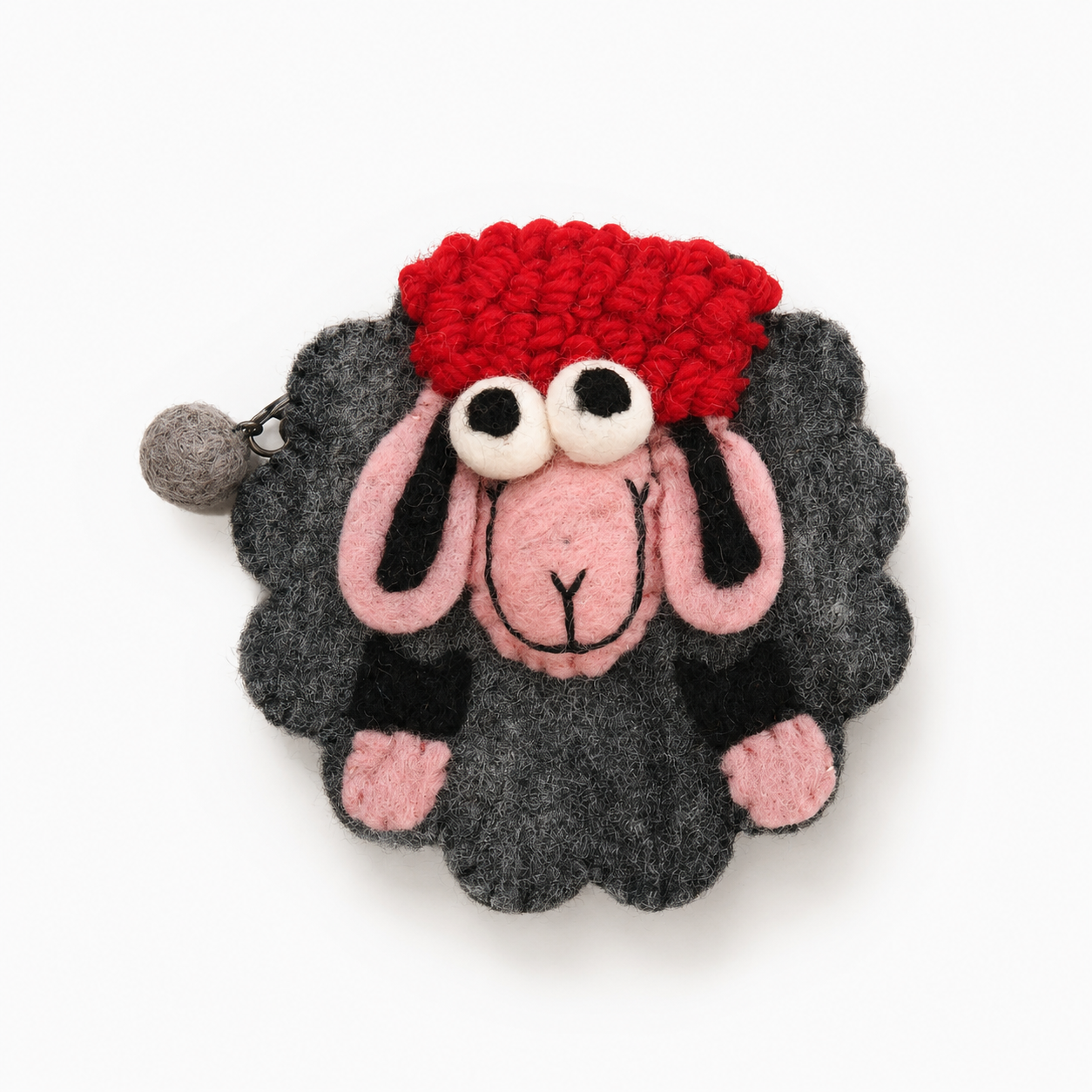 Fresh Colours Happy Sheep Felt Zipper Pouch (3 asst)