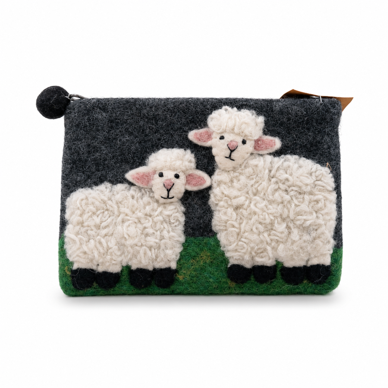 Countryside Classic Sheep Felt Zipper Pouch (3 asst)