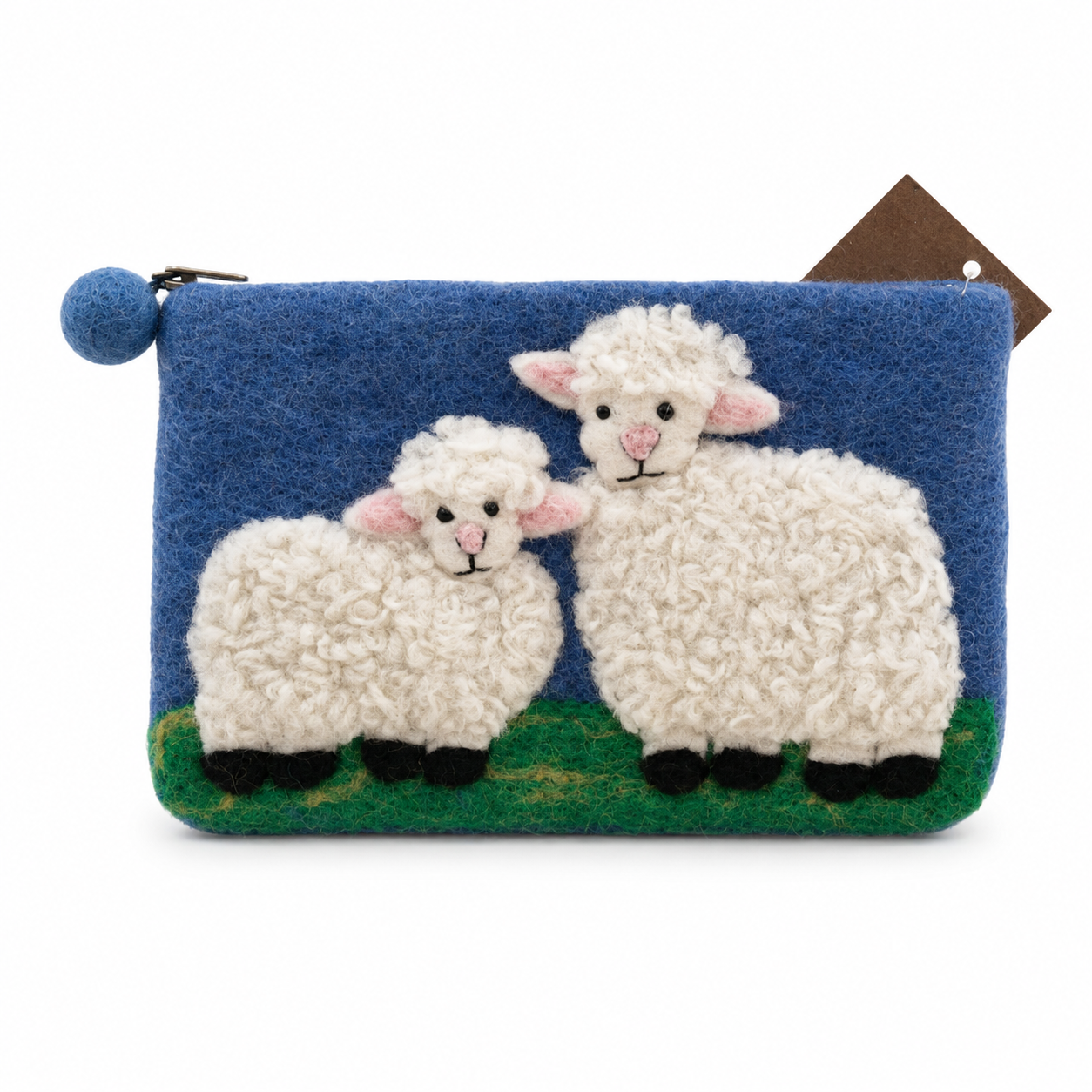 Countryside Classic Sheep Felt Zipper Pouch (3 asst)