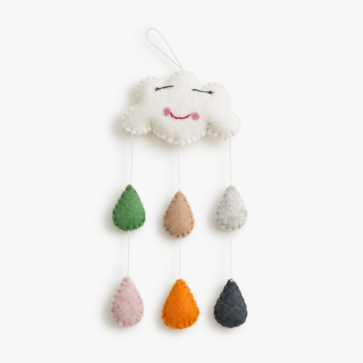 Handmade Felt Mobile - Mini Happy Clouds