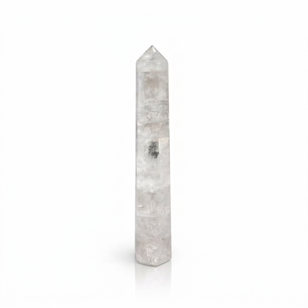 Gemstone Six Face Obelisk Poins approx 17cm - Rock Crystal