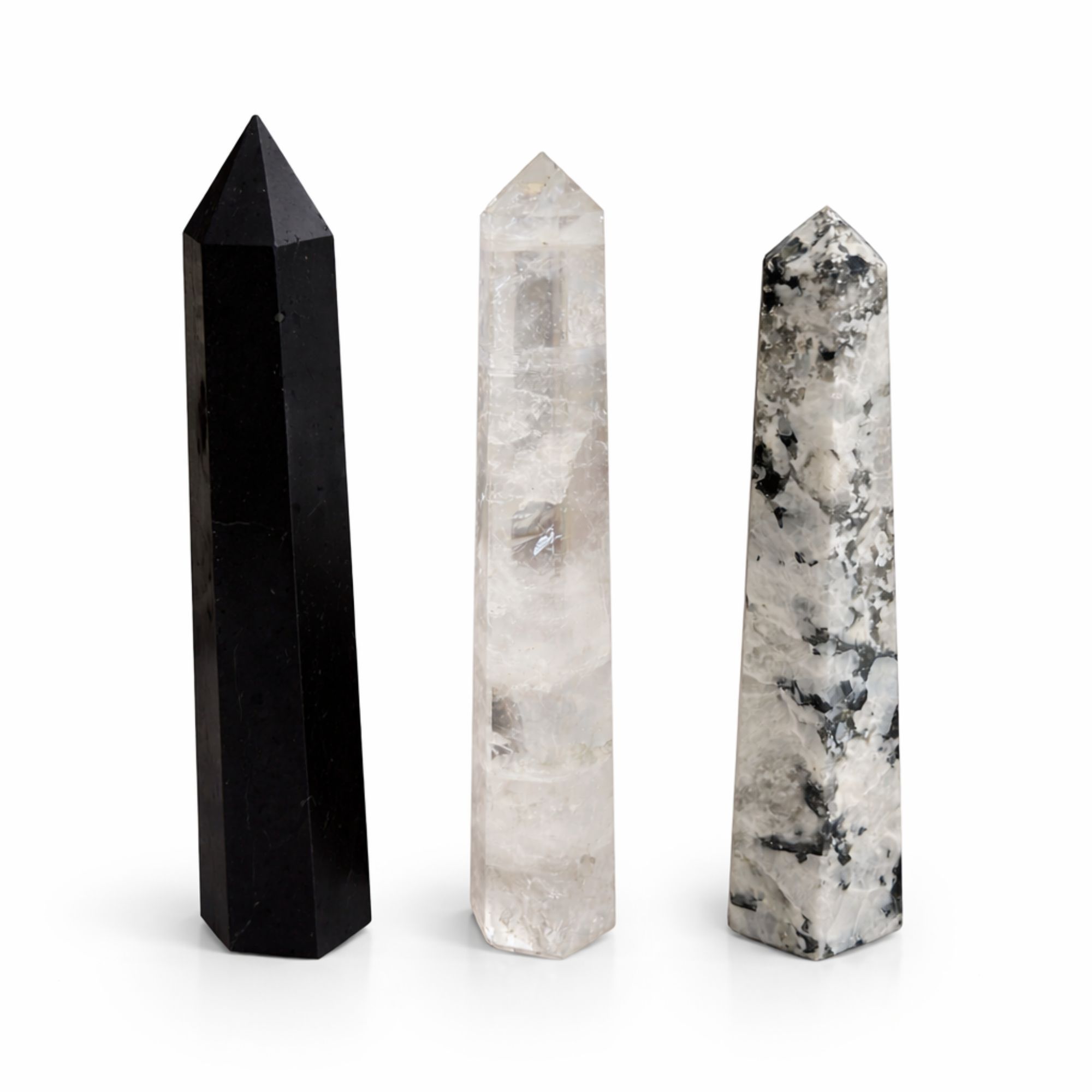 Gemstone Six Face Obelisk Poins approx 17cm - Rock Crystal