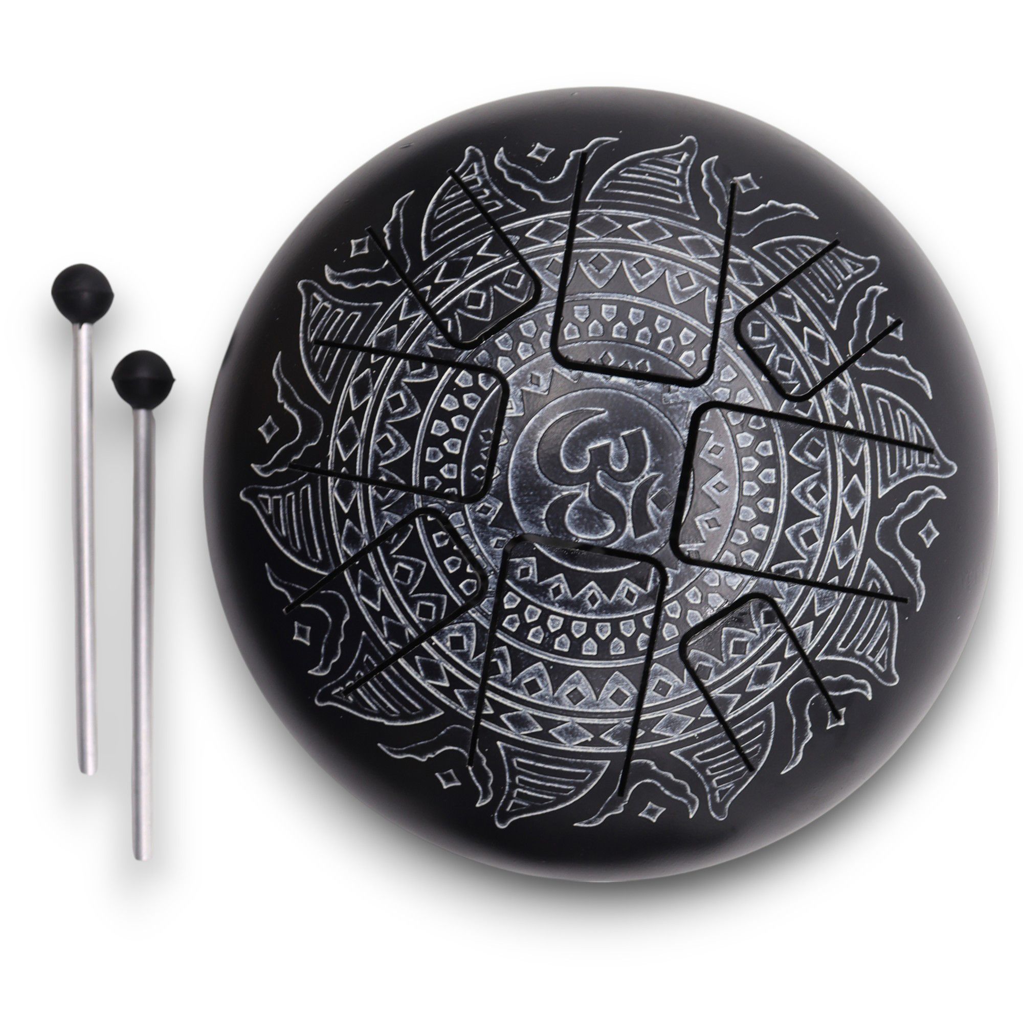 Med Hapi Drum Om Mandala Engraved- 22x15cm
