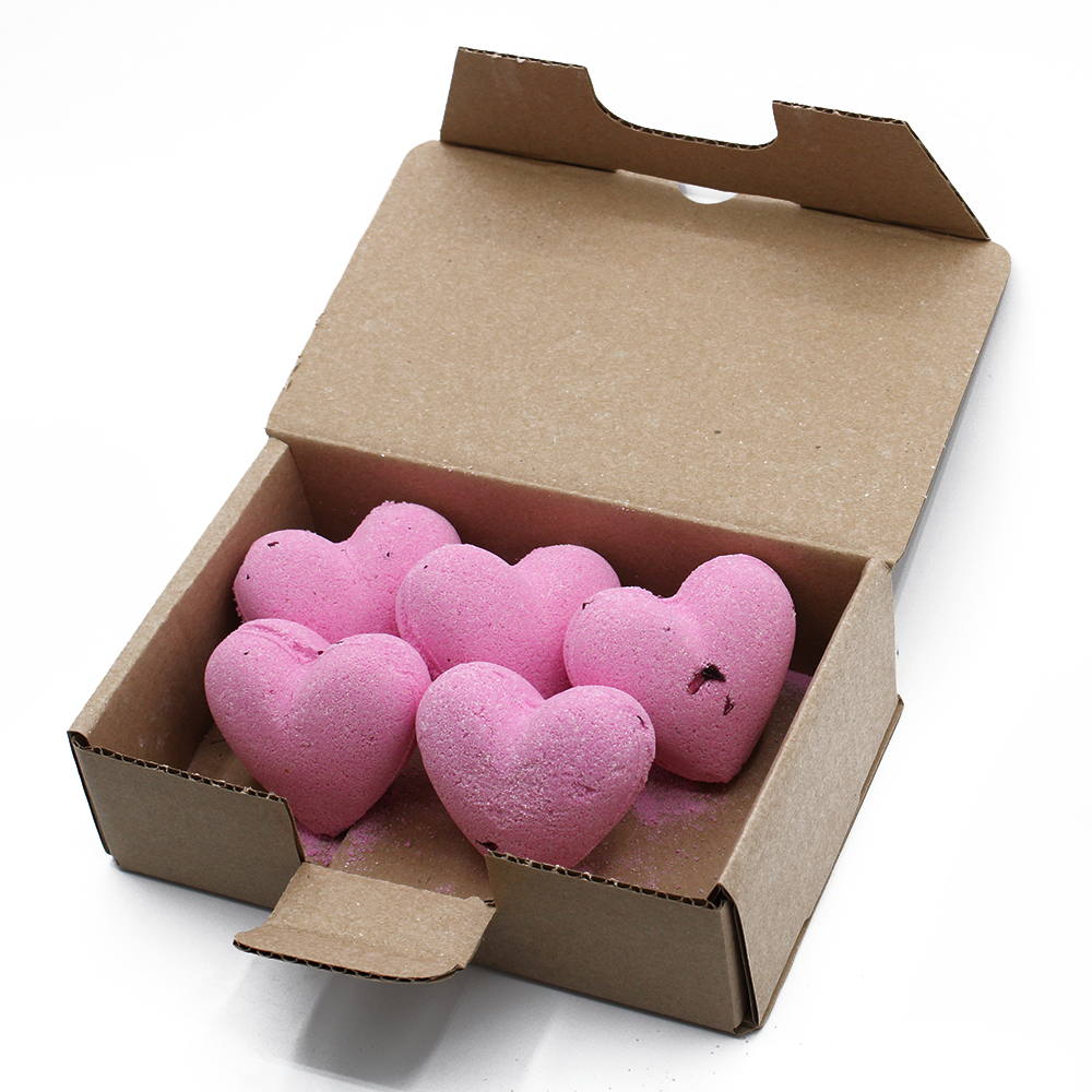 Love Heart Bath Bomb 70g - Ylang & Rose