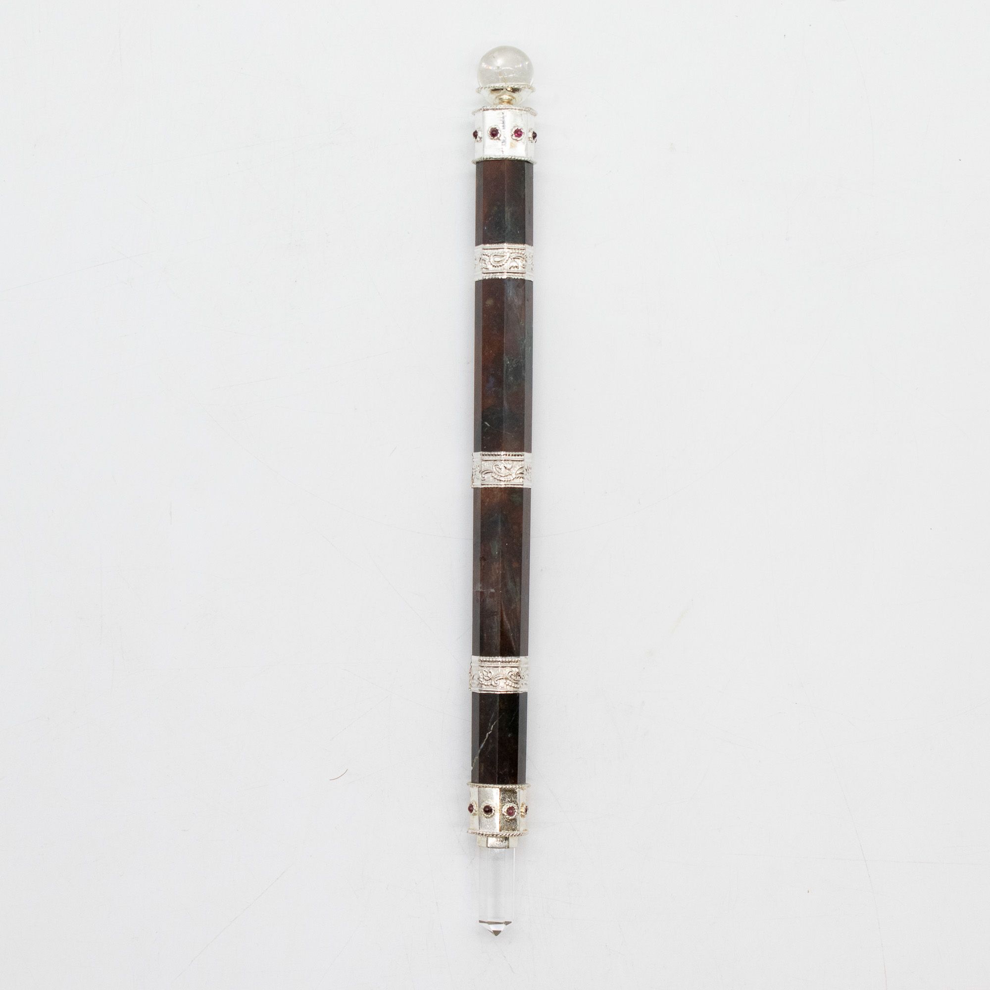 Bloodroot Soverign Wand -Extra Long Fancy Jasper Magic- Crystal Ball top - 26cm