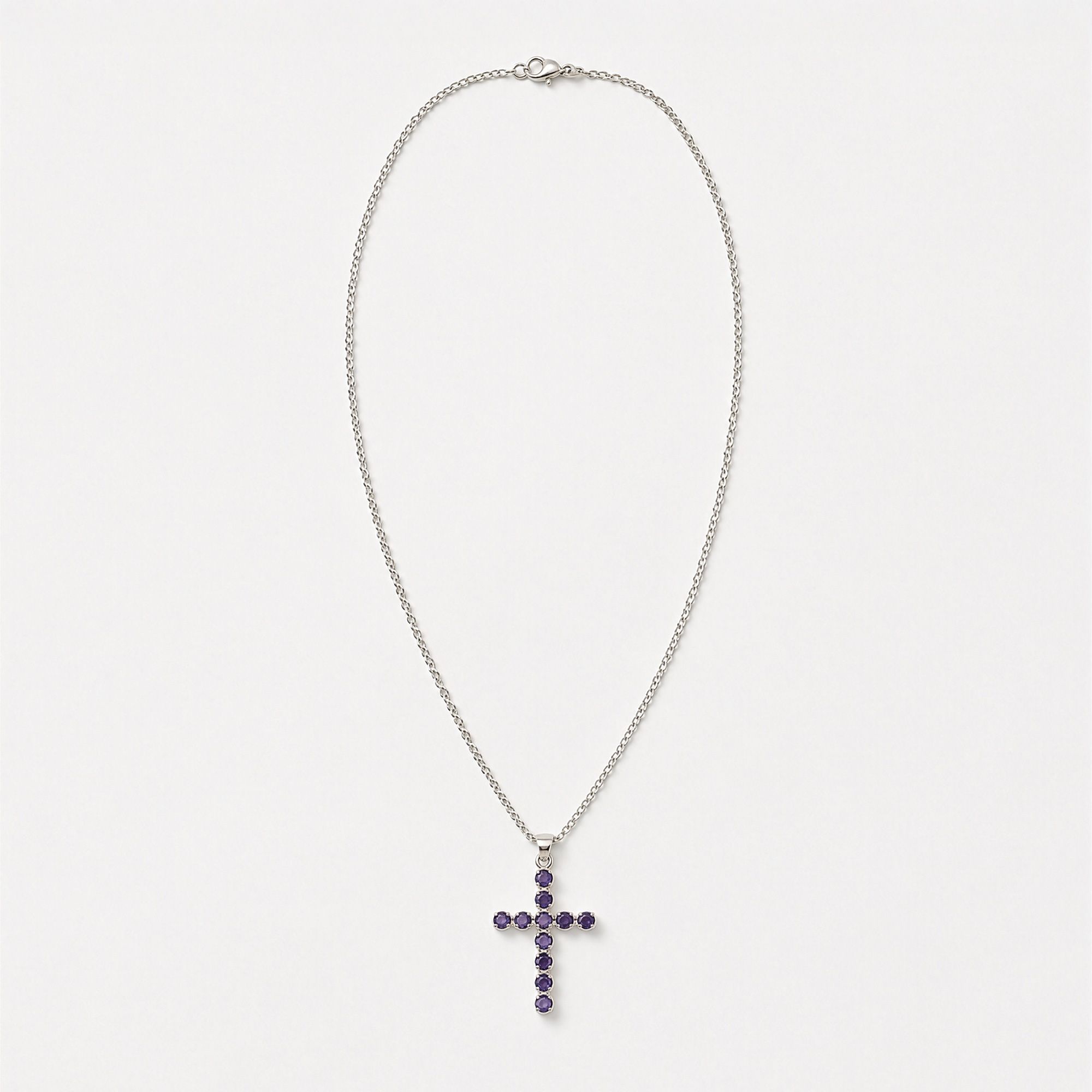 Indian Devotional Pendant - Silver Plated (45cm Chain)- Ionite Crucifix