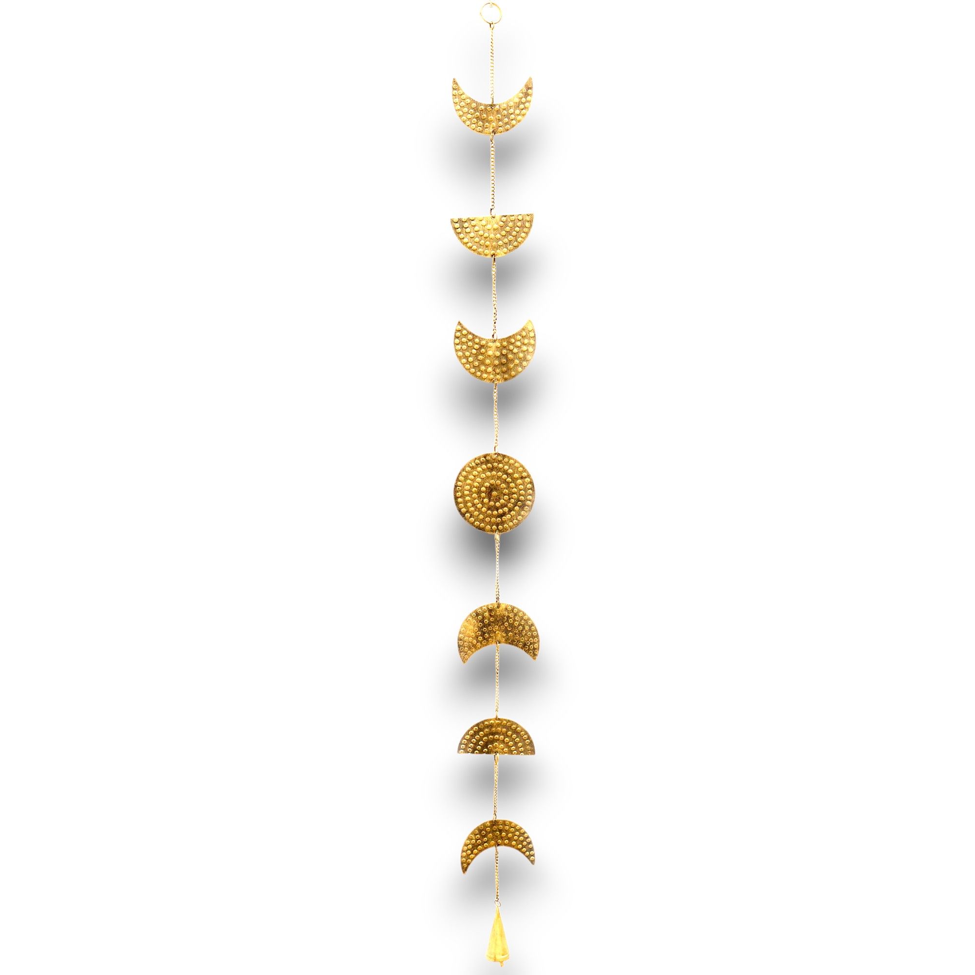 Indian Chimes - Brass Moon Phases Drop with Bell 25cm