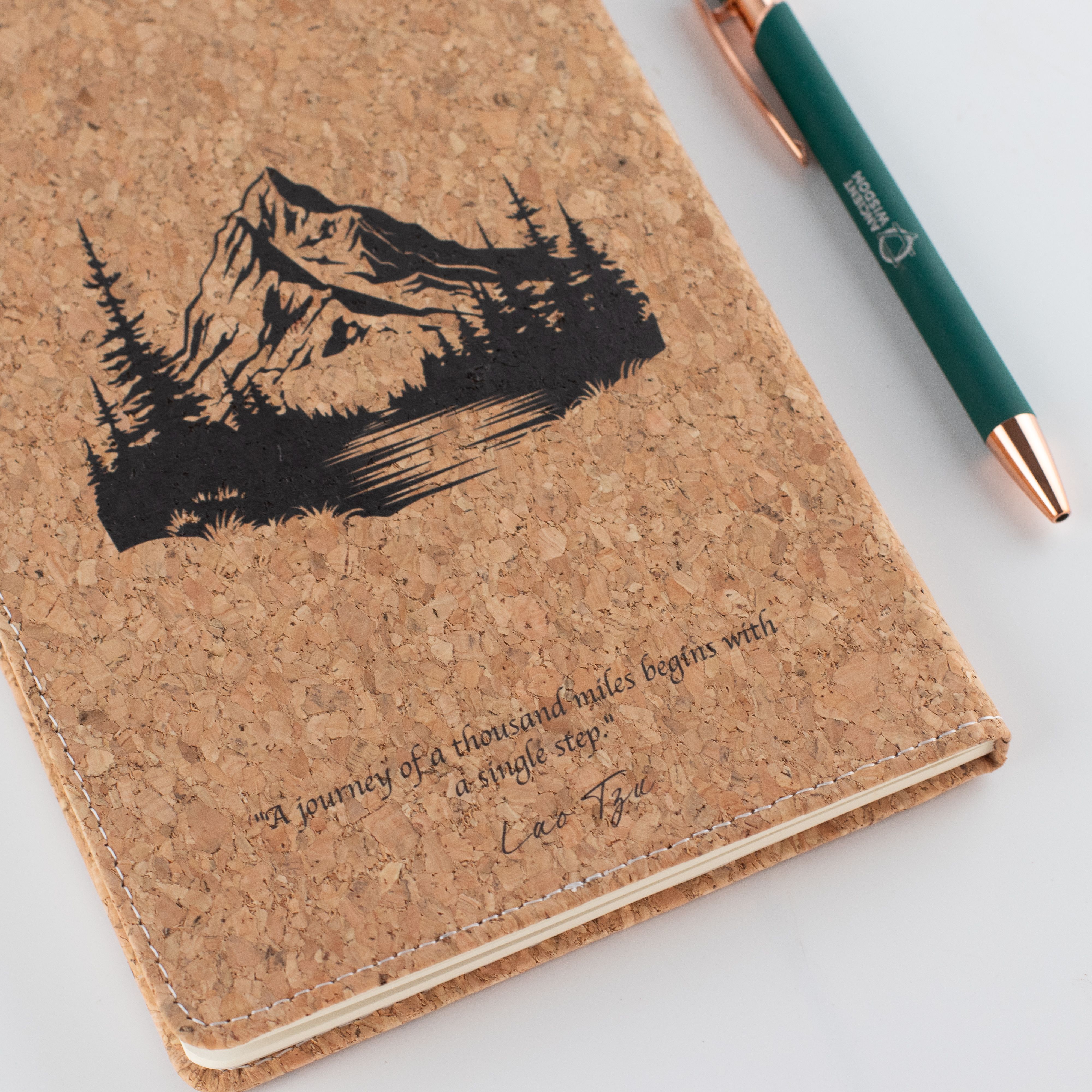 A5 Intention Note Book - LCD Wipe Screen - Cork Leather Effect - 80 Leafs