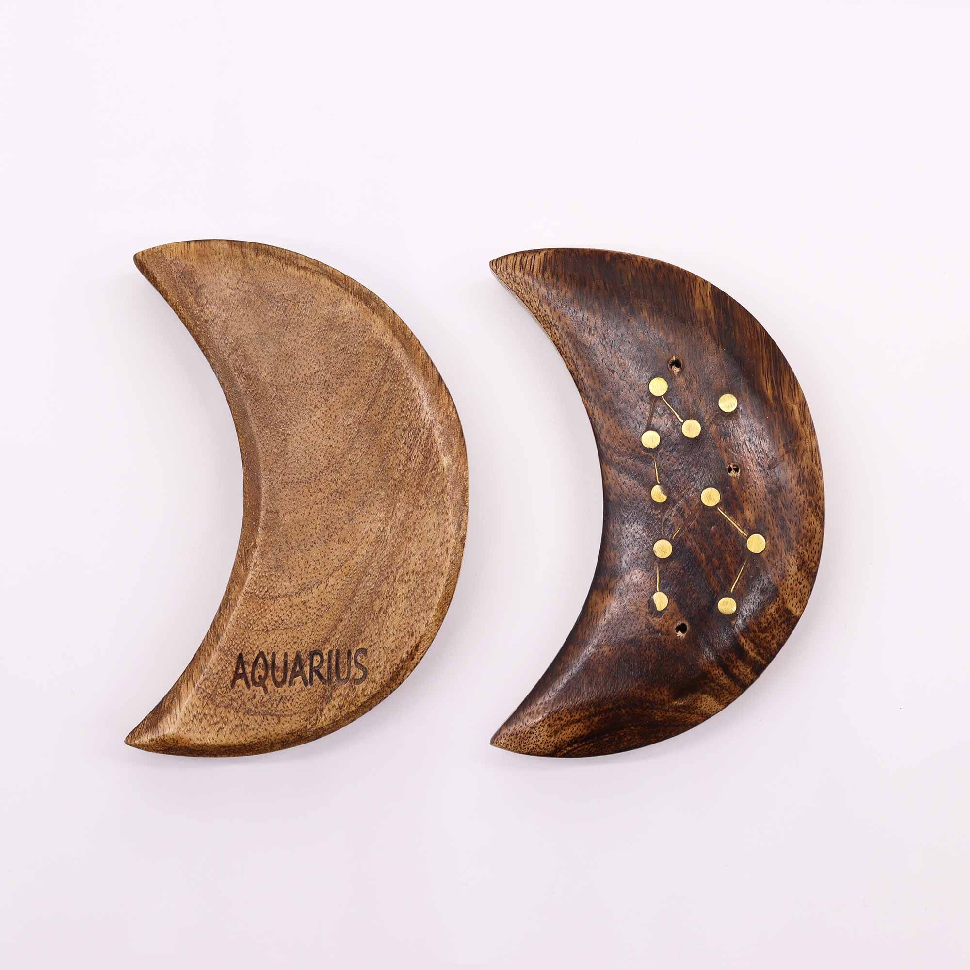 Engraved and Brass Zodiac Sign Incense Burner - Moon