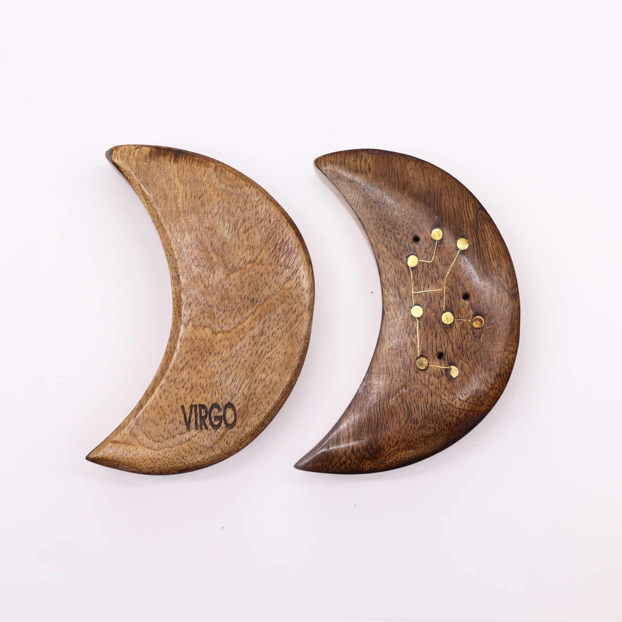 Engraved and Brass Zodiac Sign Incense Burner - Moon