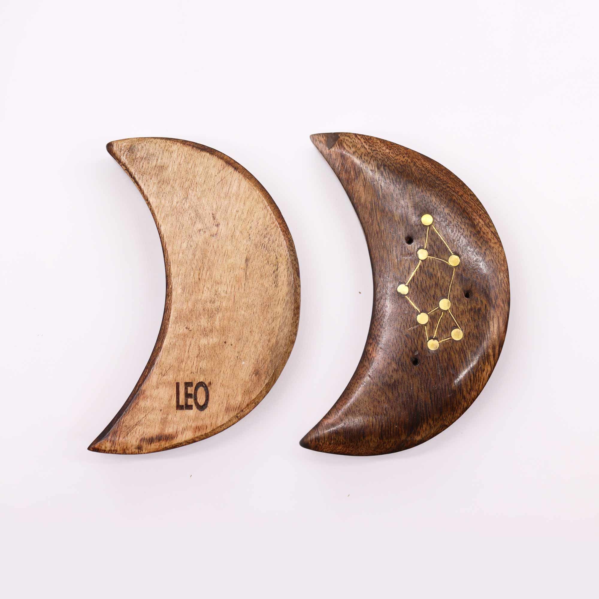 Engraved and Brass Zodiac Sign Incense Burner - Moon