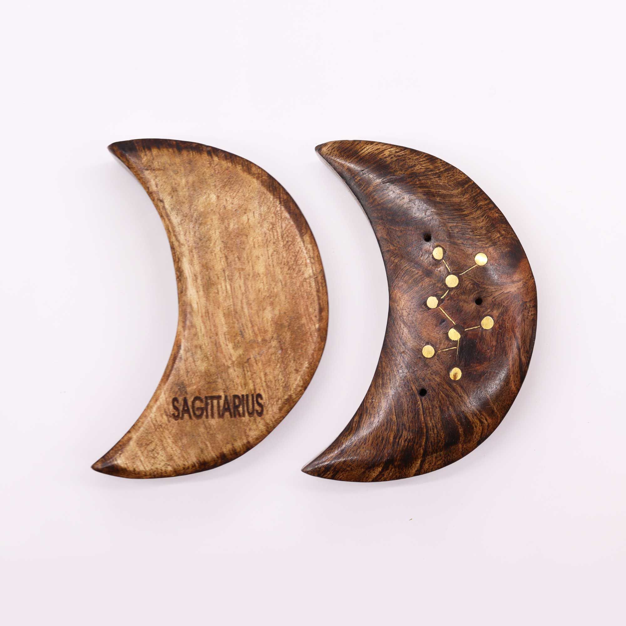 Engraved and Brass Zodiac Sign Incense Burner - Moon