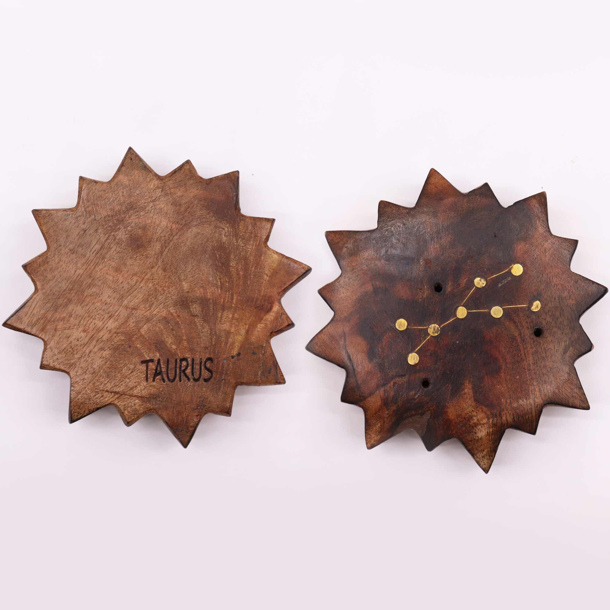 Engraved and Brass Zodiac Sign Incense Burner - Sun