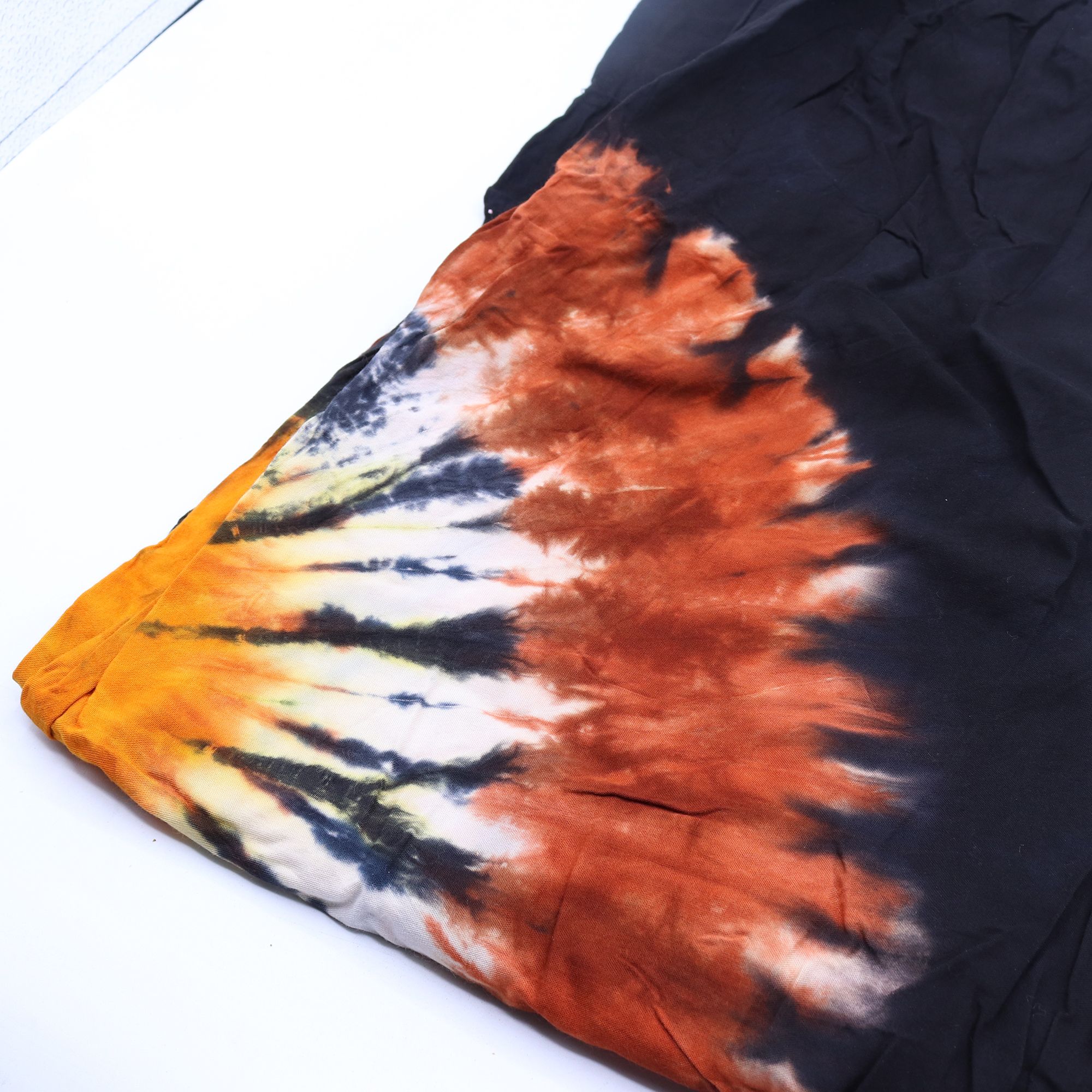 Japanese Style Lounge Pants - Black Chocolate & Orange - L