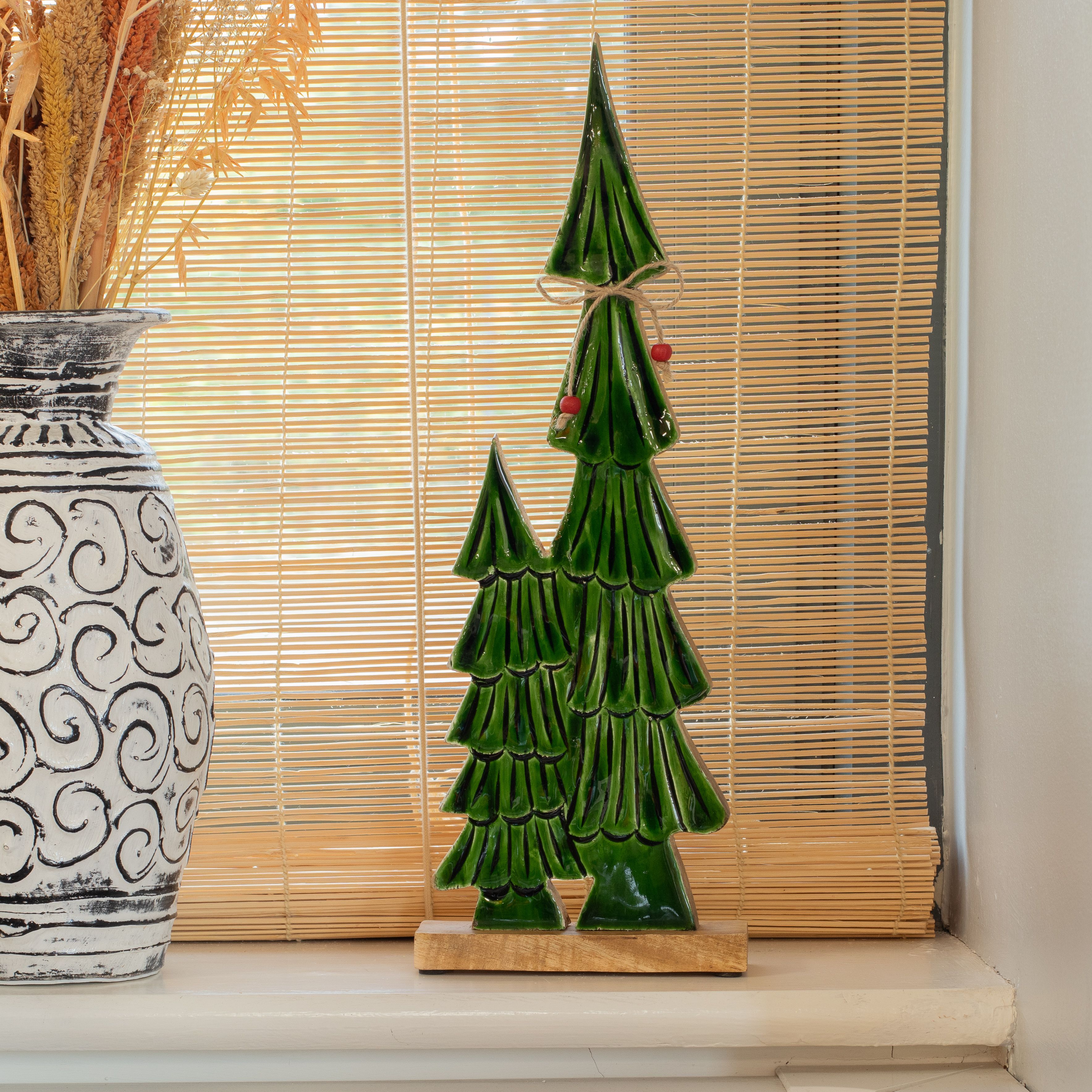 Lost in the Forest - Large  - Twin Enamelled Trees - (45x15x2.5cm)